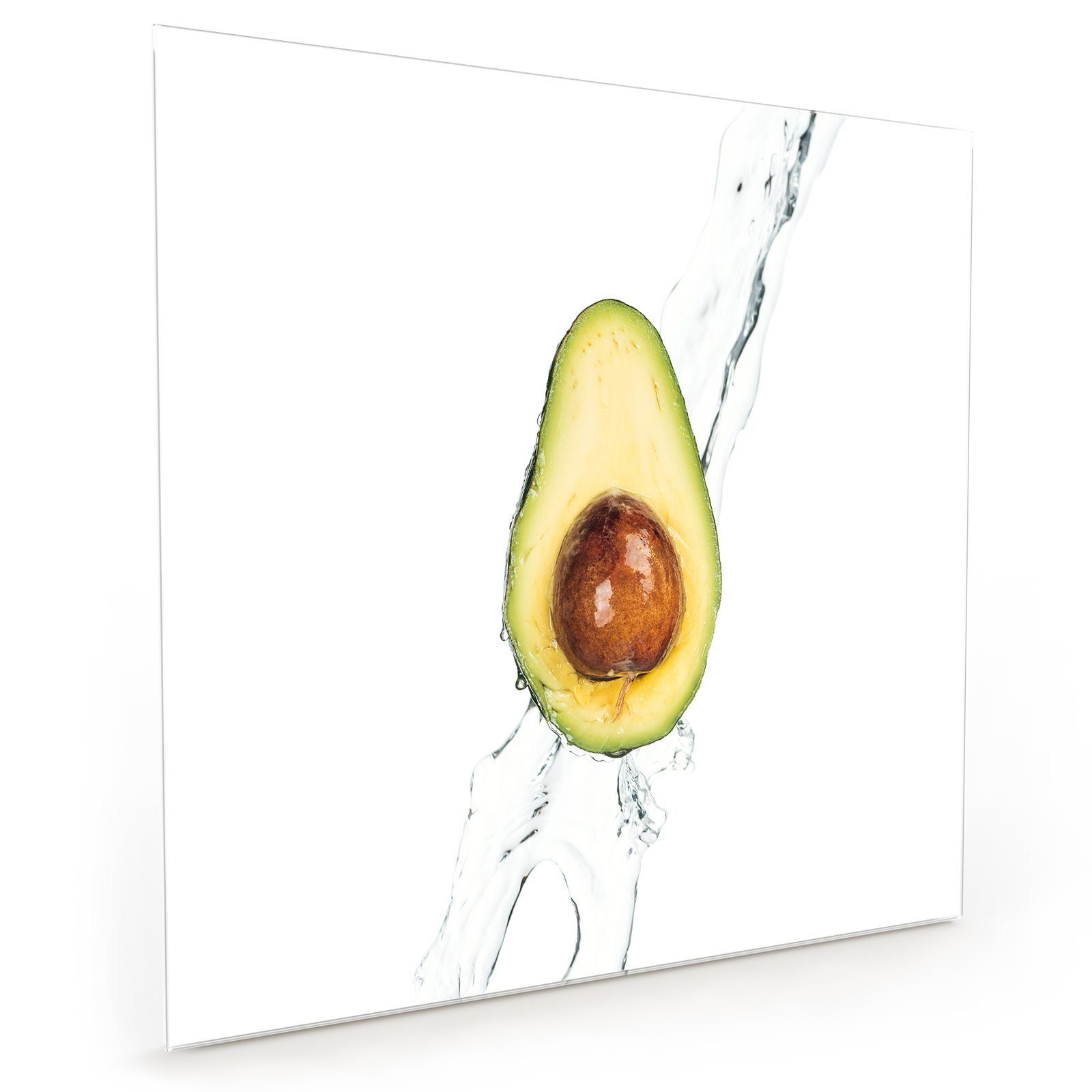 Motiv Küchenrückwand Glas Spritzschutz Küchenrückwand Primedeco auf Wassersplash mit Avocado