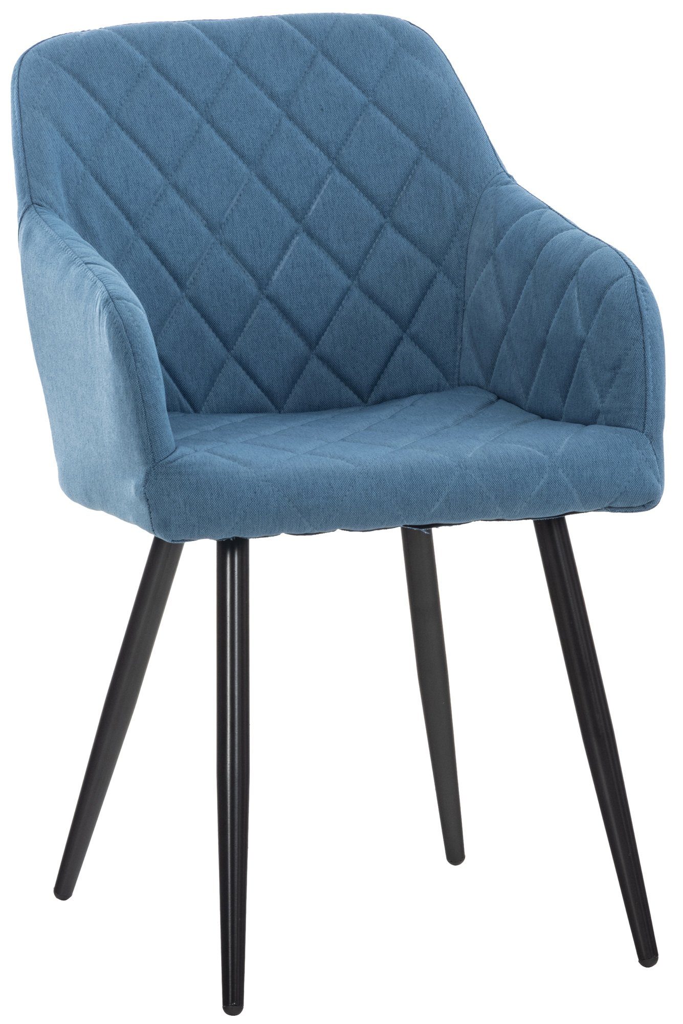 TPFLiving Esszimmerstuhl Sitzfläche Polsterstuhl), Stoff - Esstischstuhl Metall - (Küchenstuhl Gestell: - blau schwarz Shyva Konferenzstuhl hochwertig - mit gepolsterter Sitzfläche: - Wohnzimmerstuhl