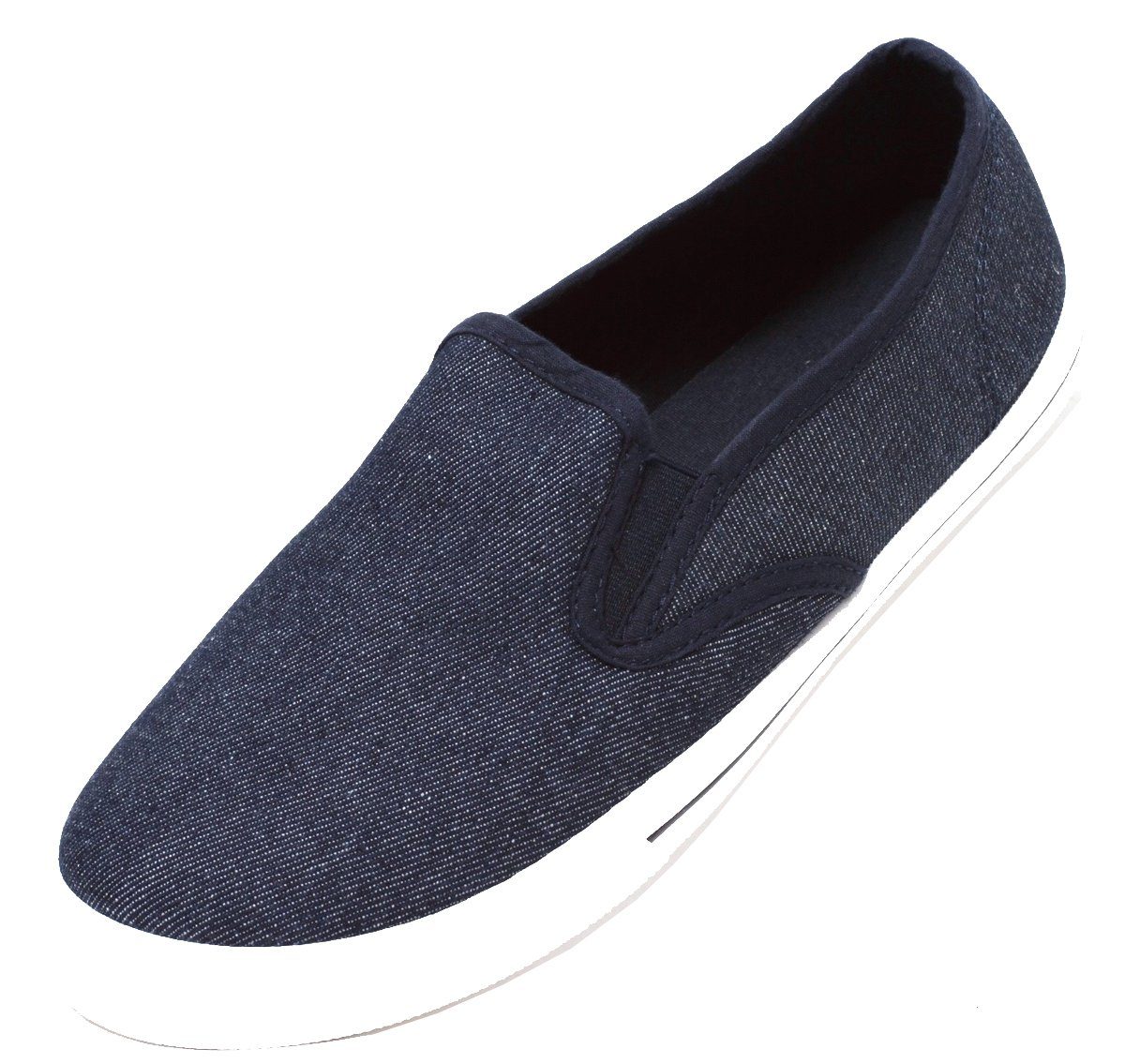 Slipper Jeans On Zapato Herren Canvas Schuhe Slip Denim Blau Freizeit Sneaker