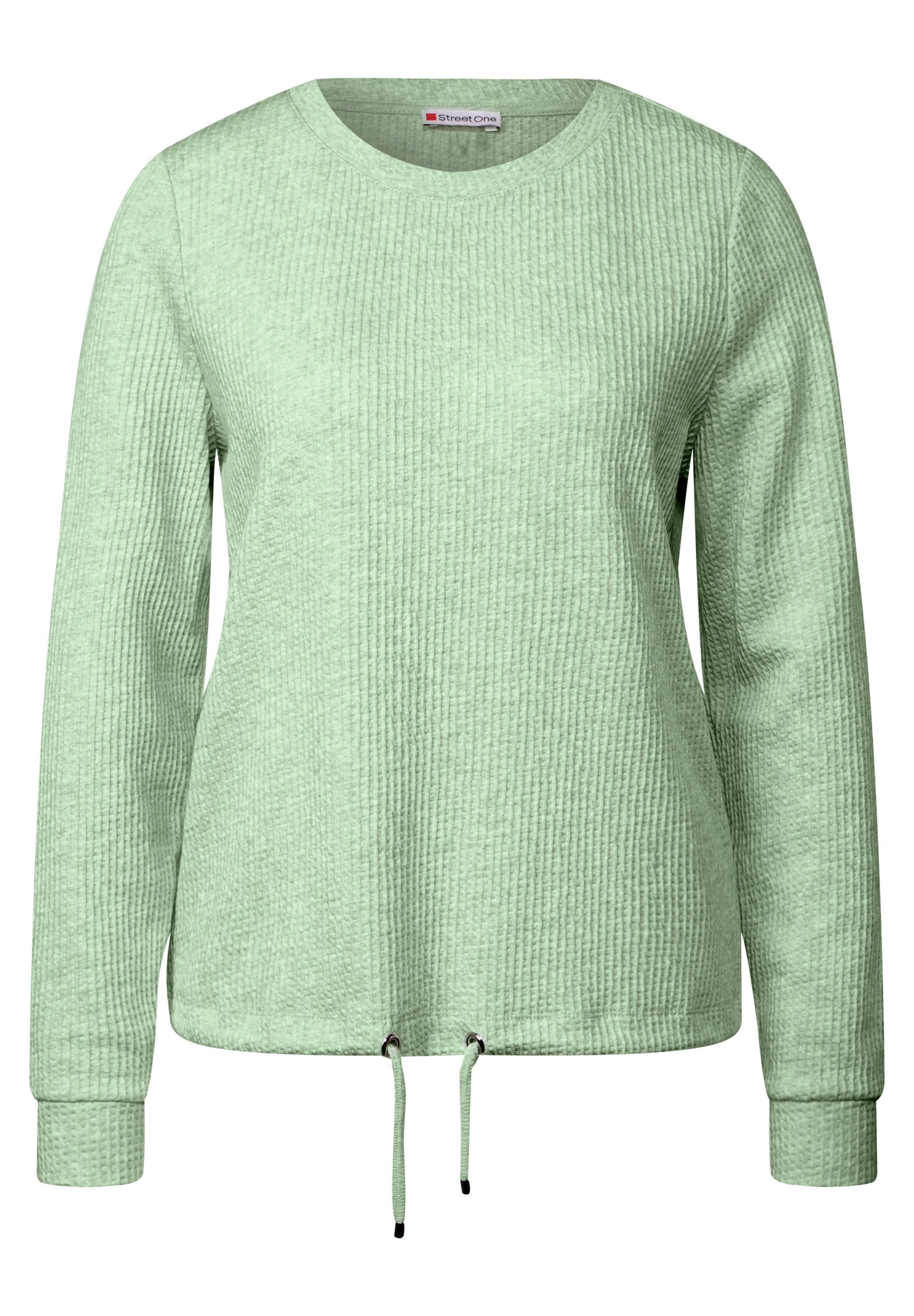 STREET ONE Rundhalsshirt Kuscheliges Strukturshirt (1-tlg) günstig online kaufen