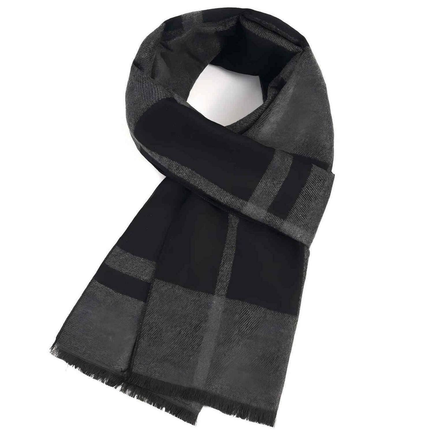 LuxusKollektion Strickschal Schal Herren Elegant Plaid Kaschmirgefühl Schwarzgrau, (1-St)