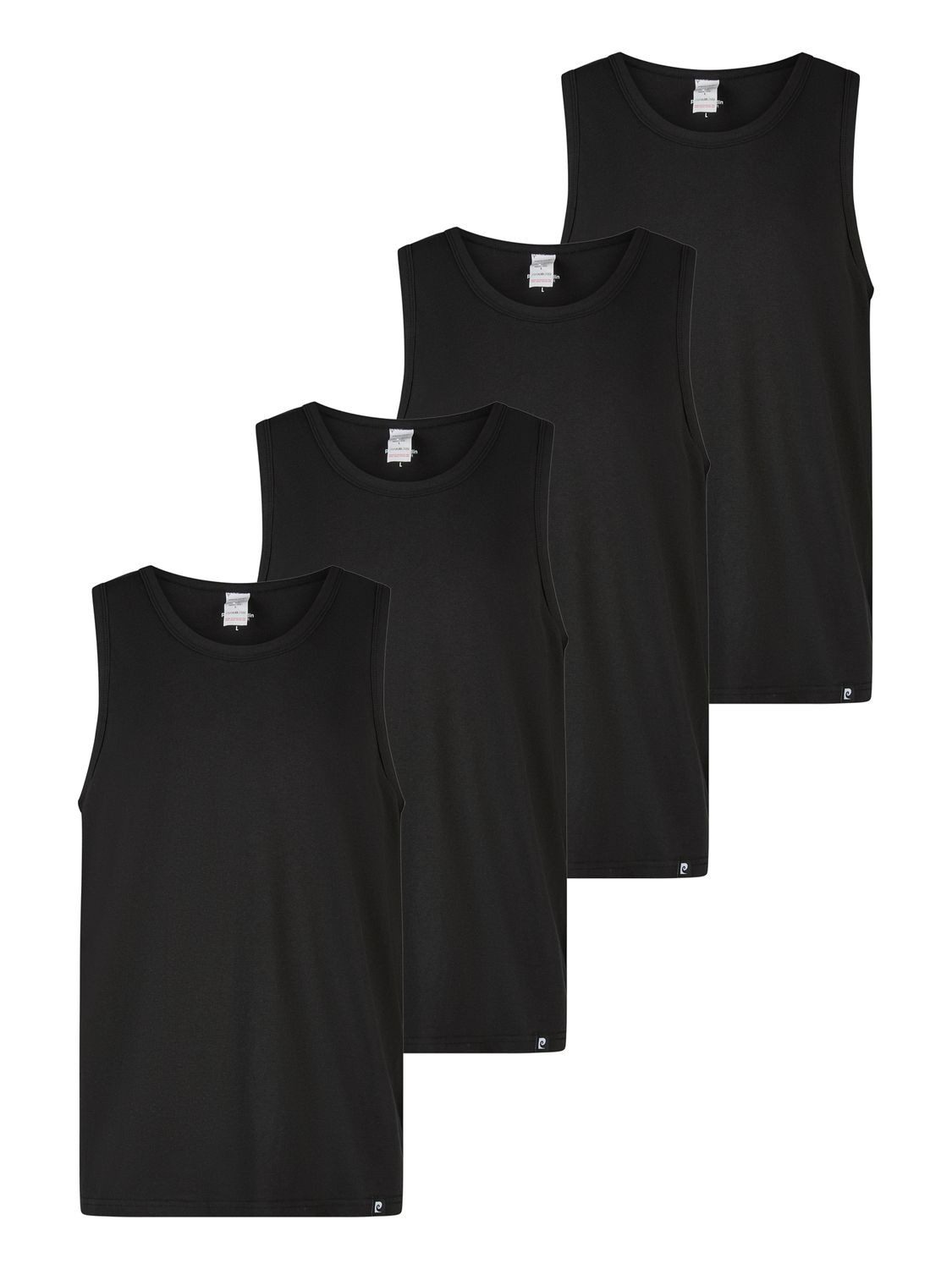 Pierre Cardin T-Shirt Herren Tank Top DEBARDEUR 4er Set Regular Fit (Vorteilspack, 4-tlg) Unterhemd mit Rundhalsausschnitt aus 100% Baumwolle