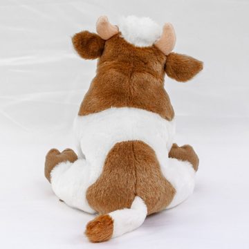 Teddys Rothenburg Kuscheltier Kuh sitzend 18 cm braun-weiß Plüschkuh