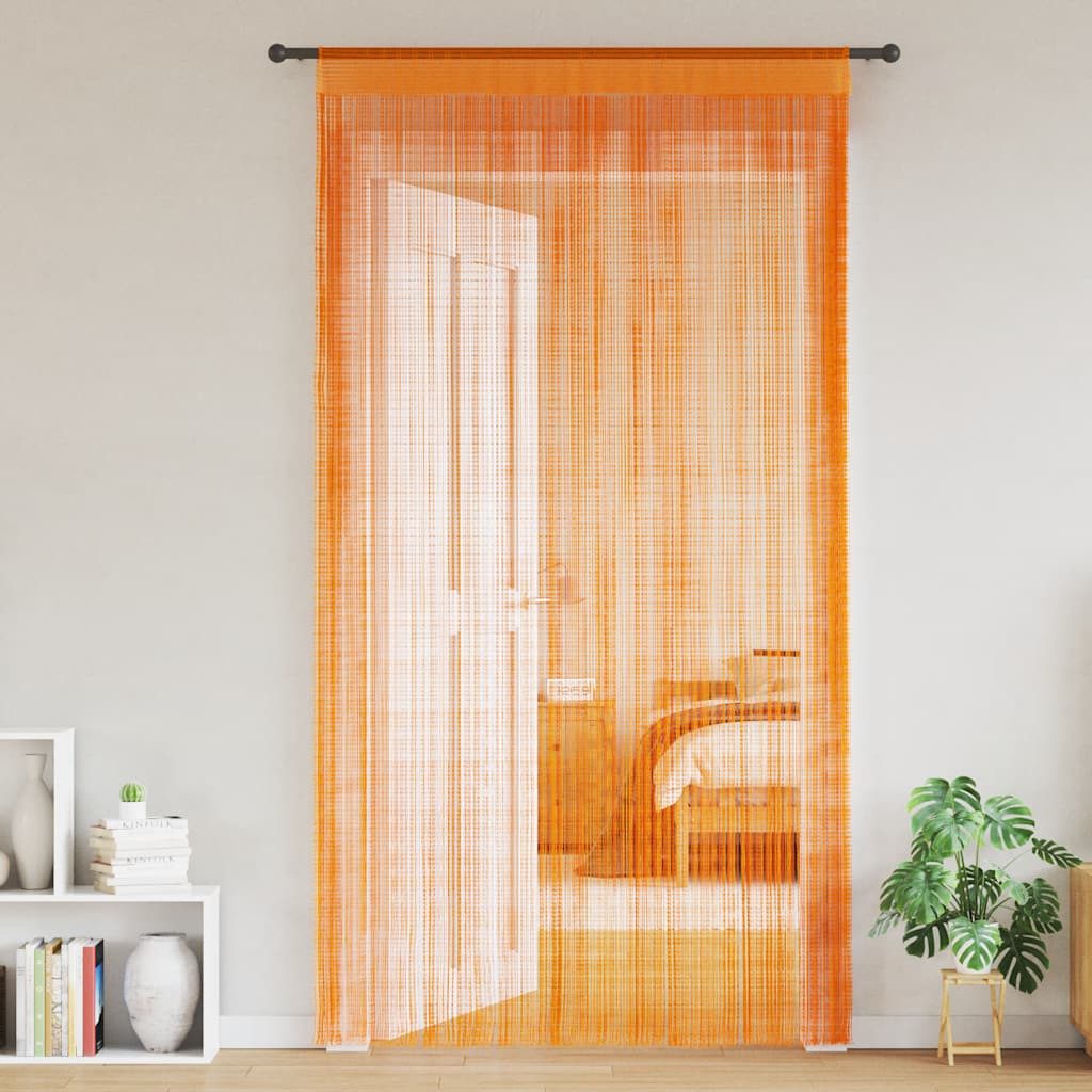 vidaXL Vorhang Fadenvorhänge 2 Stk. Orange 140x250 cm (2 St)