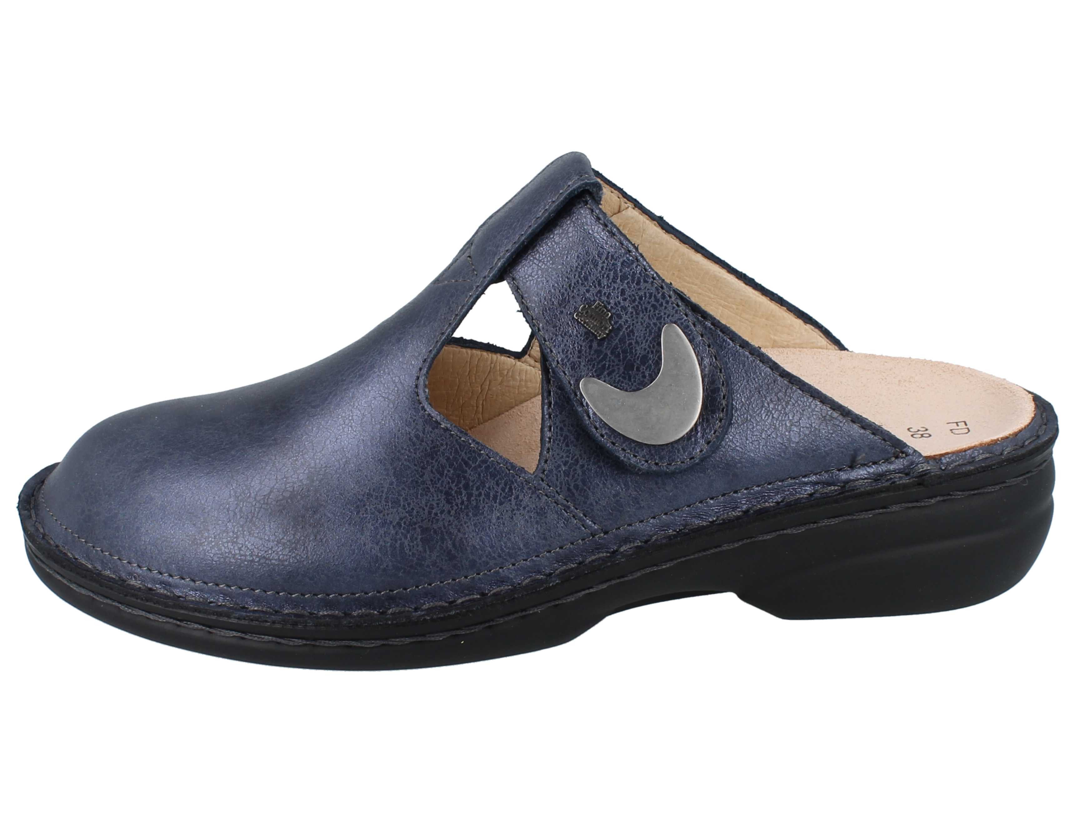 Finn Comfort LIMITIERTE SONDERFARBE FINN COMFORT Belem Damen Clogs jeans metallic Clog Wechselfußbett