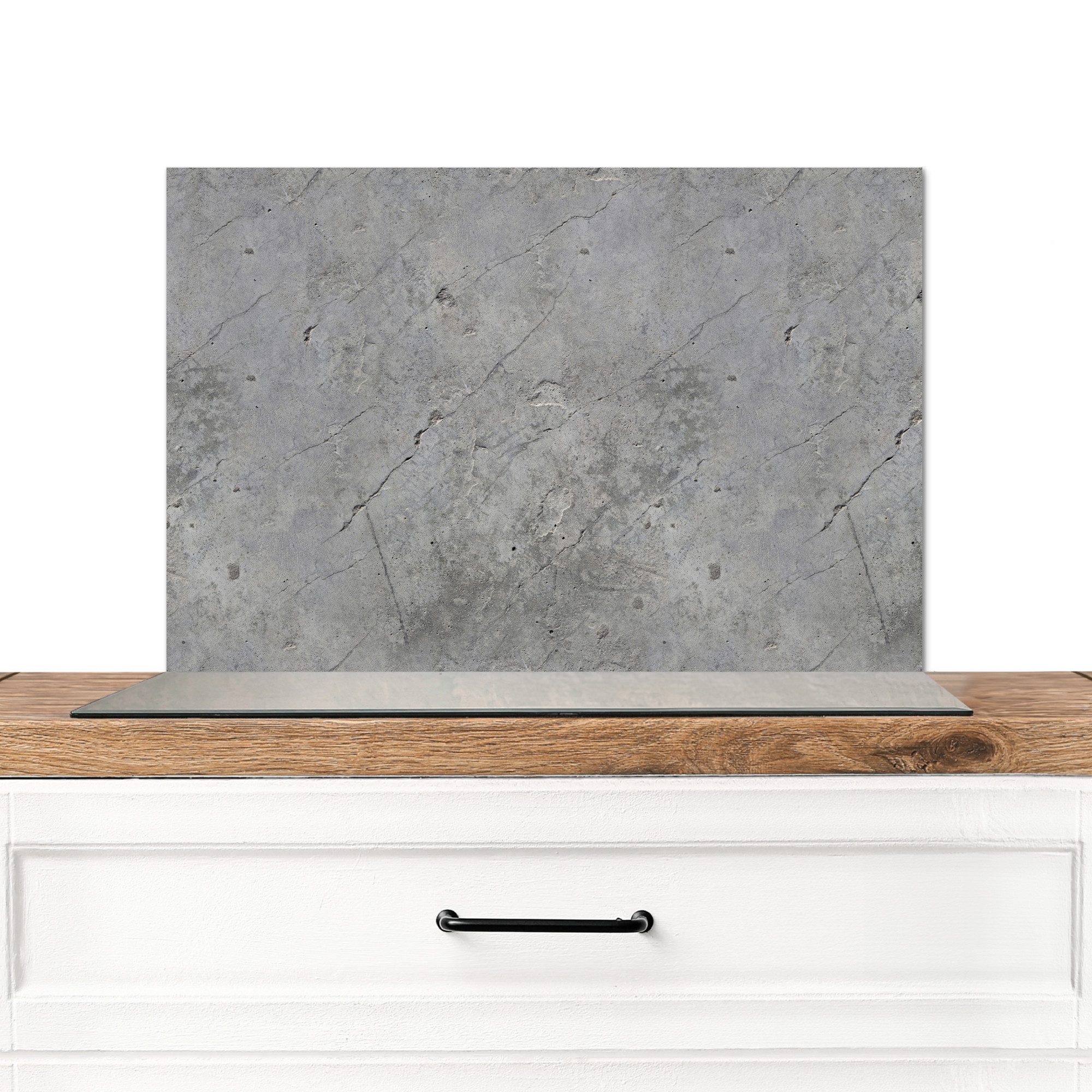 MuchoWow Küchenrückwand Muster - Beton - Alt, (1-tlg), Spritzschutz Küche, Küchendeko, 60x40 cm