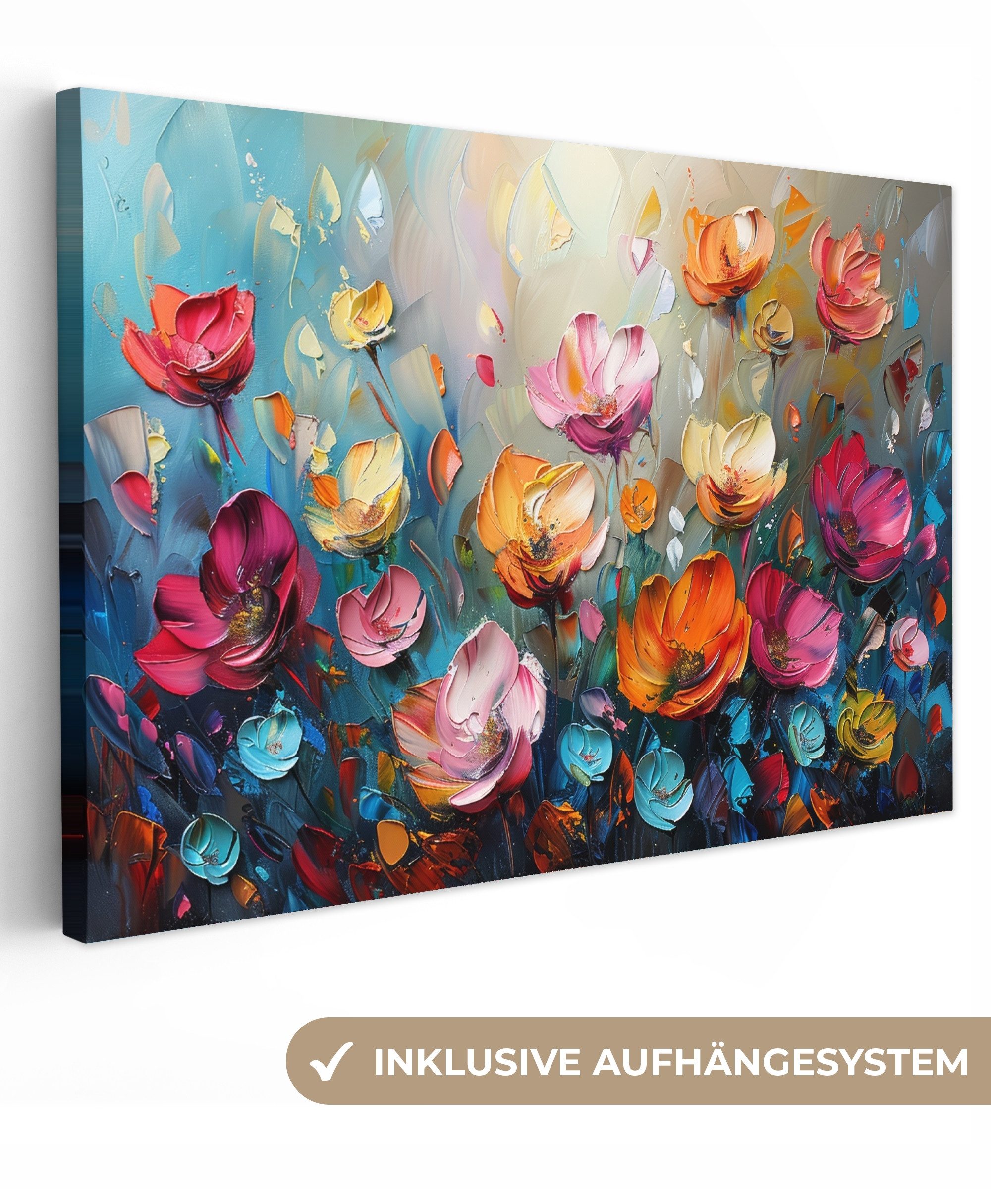 OneMillionCanvasses® Leinwandbild Blumen - Bunt - günstig online kaufen