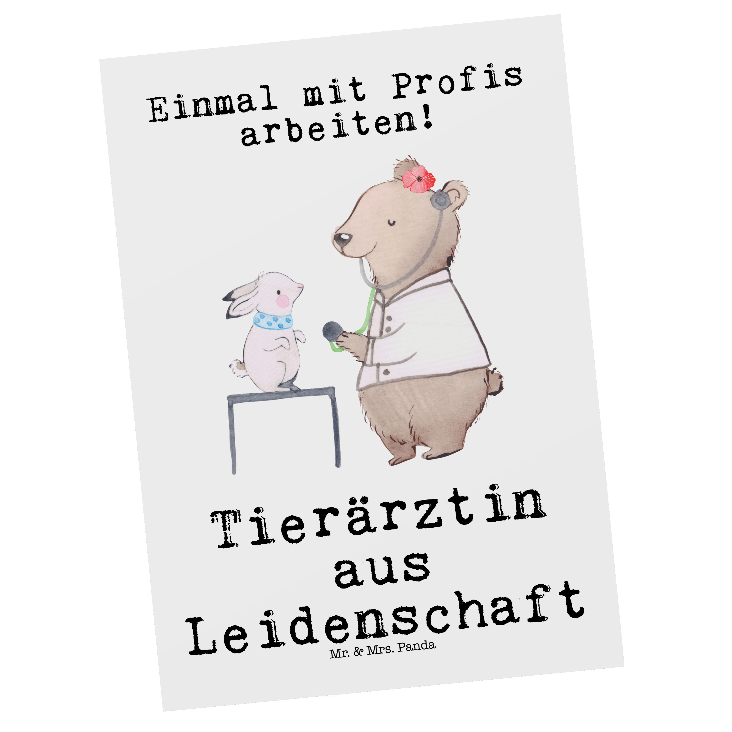 Mr. & Mrs. Panda Postkarte »Tierärztin aus Leidenschaft Weiß