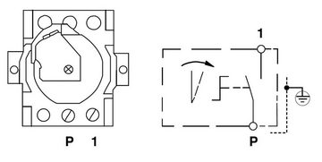 geba Schalter Schalteinsatz J-1T/1 Taster einseitig tastend Schlüsselschalter (1-St), 600.1101.00