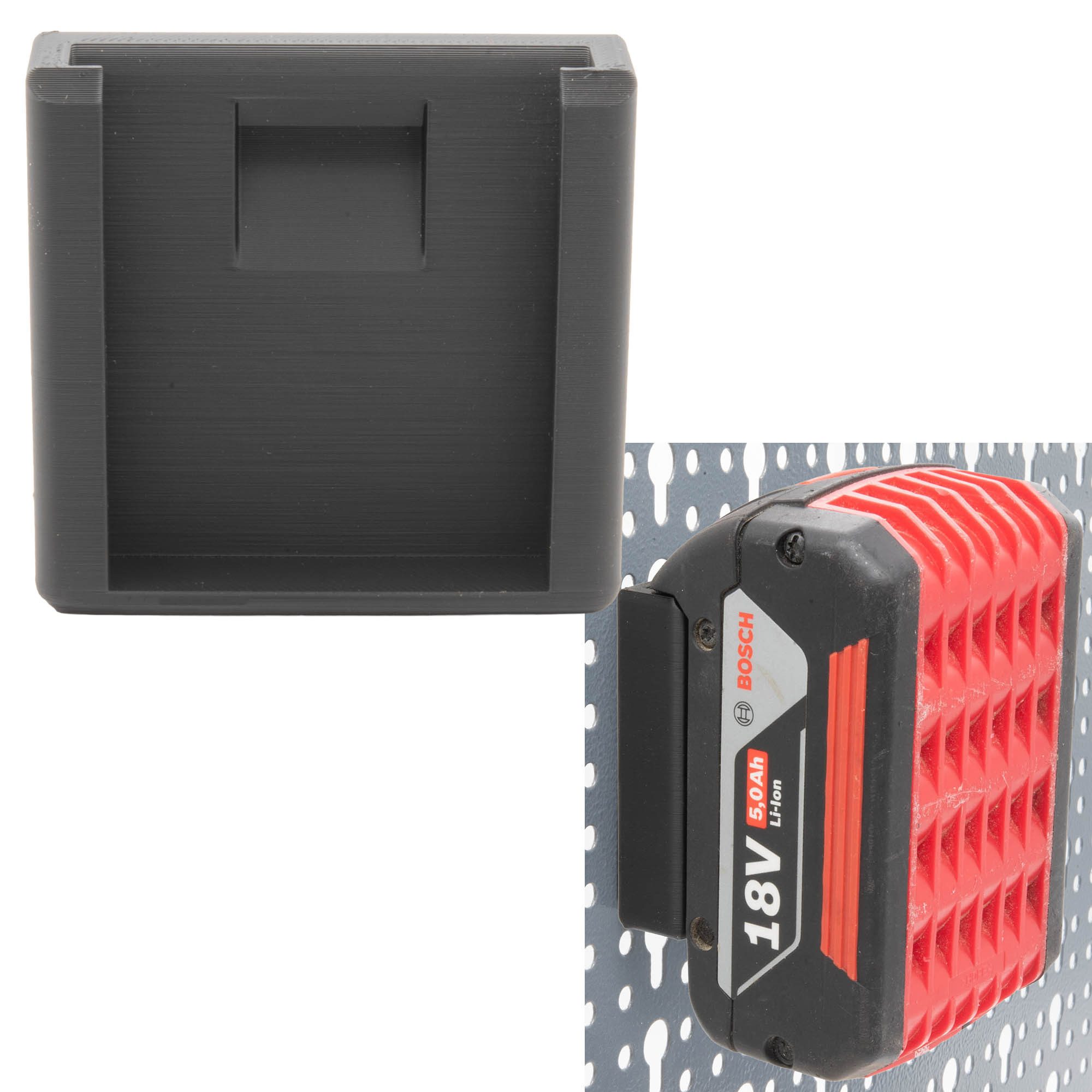 TSB Werk Werkzeughalter Akku Halter für Bosch 18V für Küpper Lochwand, 1-tlg., Halterung, Akku, Wandhalter, Bosch