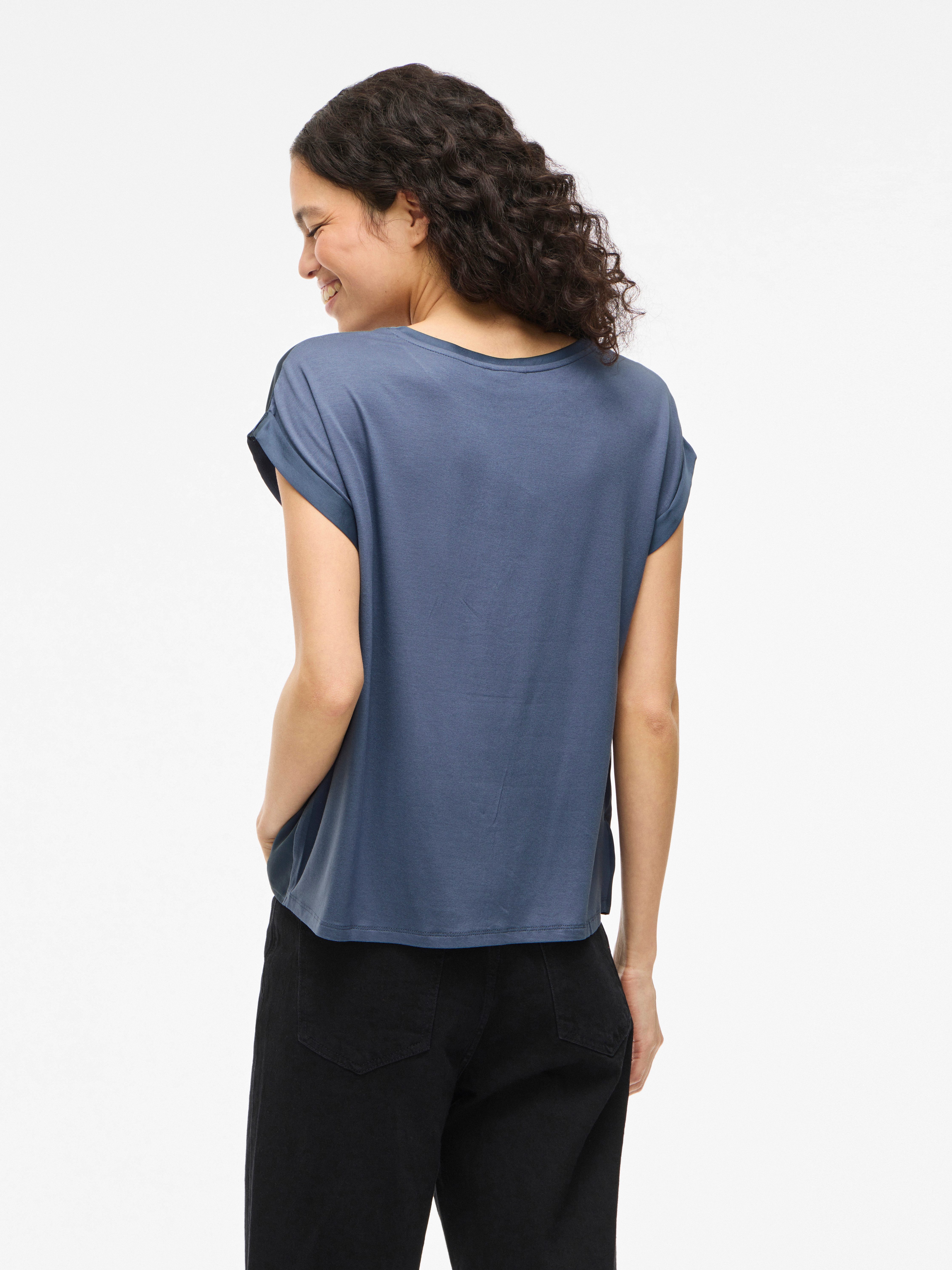 Vila Kurzarmshirt VIELLETTE S/S SATIN TOP - NOOS Satin Optik günstig online kaufen