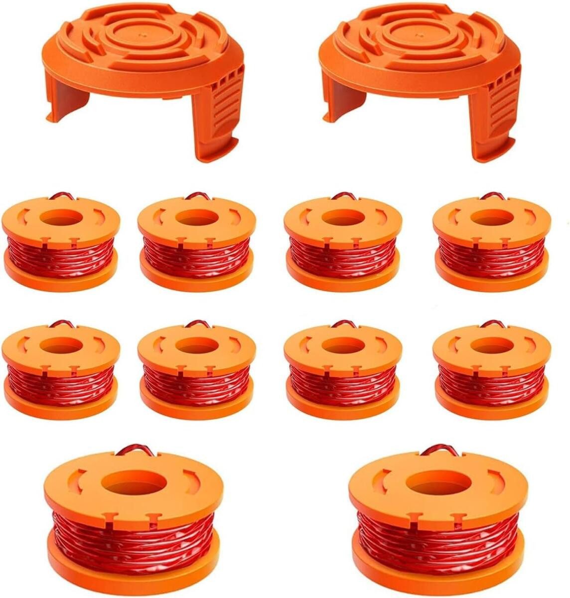 FELIXLEO Trimmerfaden 12er-Pack Rasentrimmer Ersatzkabel 1,65 mm 3 m Worx 20V Kabelspulen, (12-St)