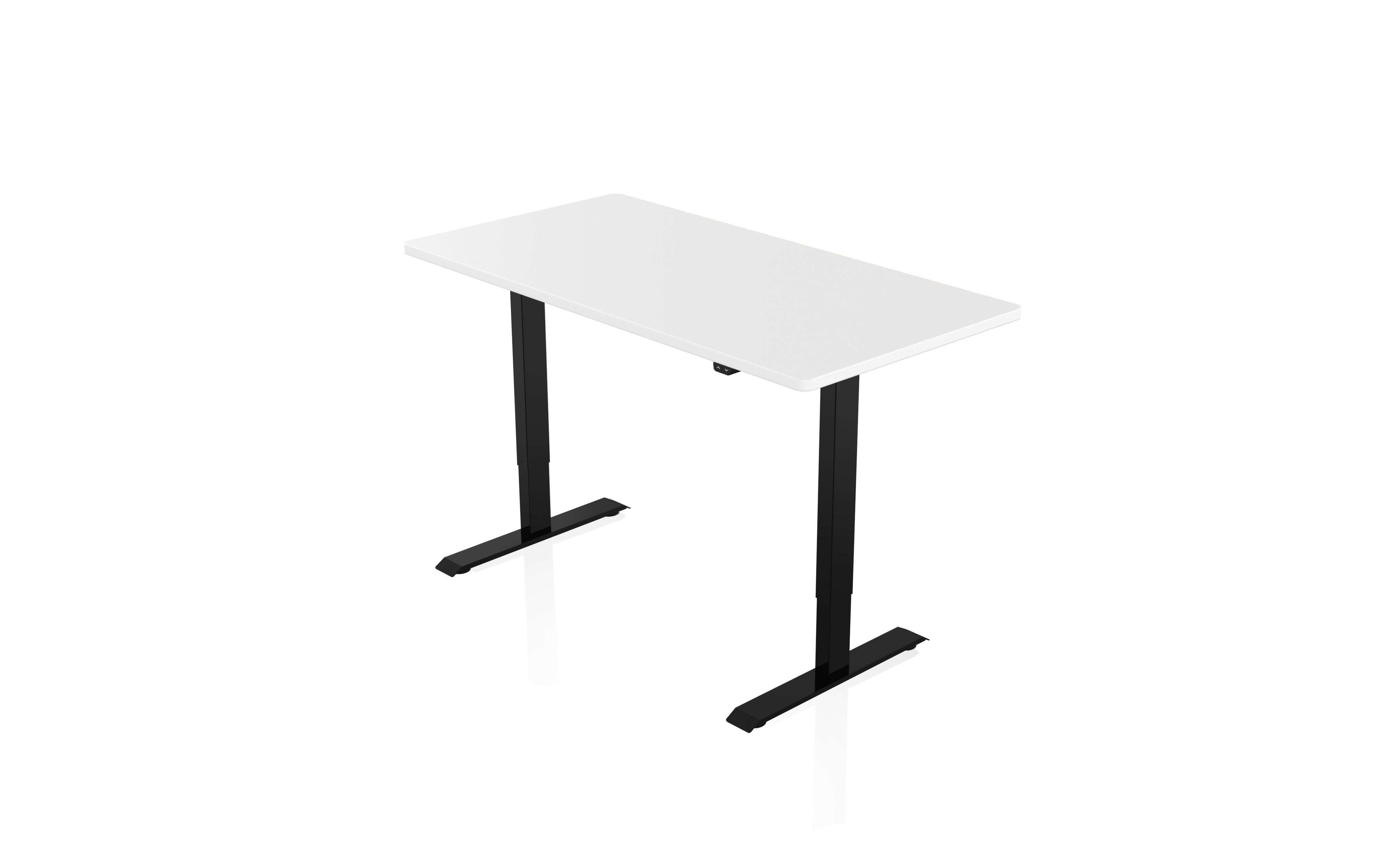 AGIl höhenverstellbarer Schreibtisch (komplett-Set) - 140*70cm Schwarz-Weiß Schreibtisch elektrisch