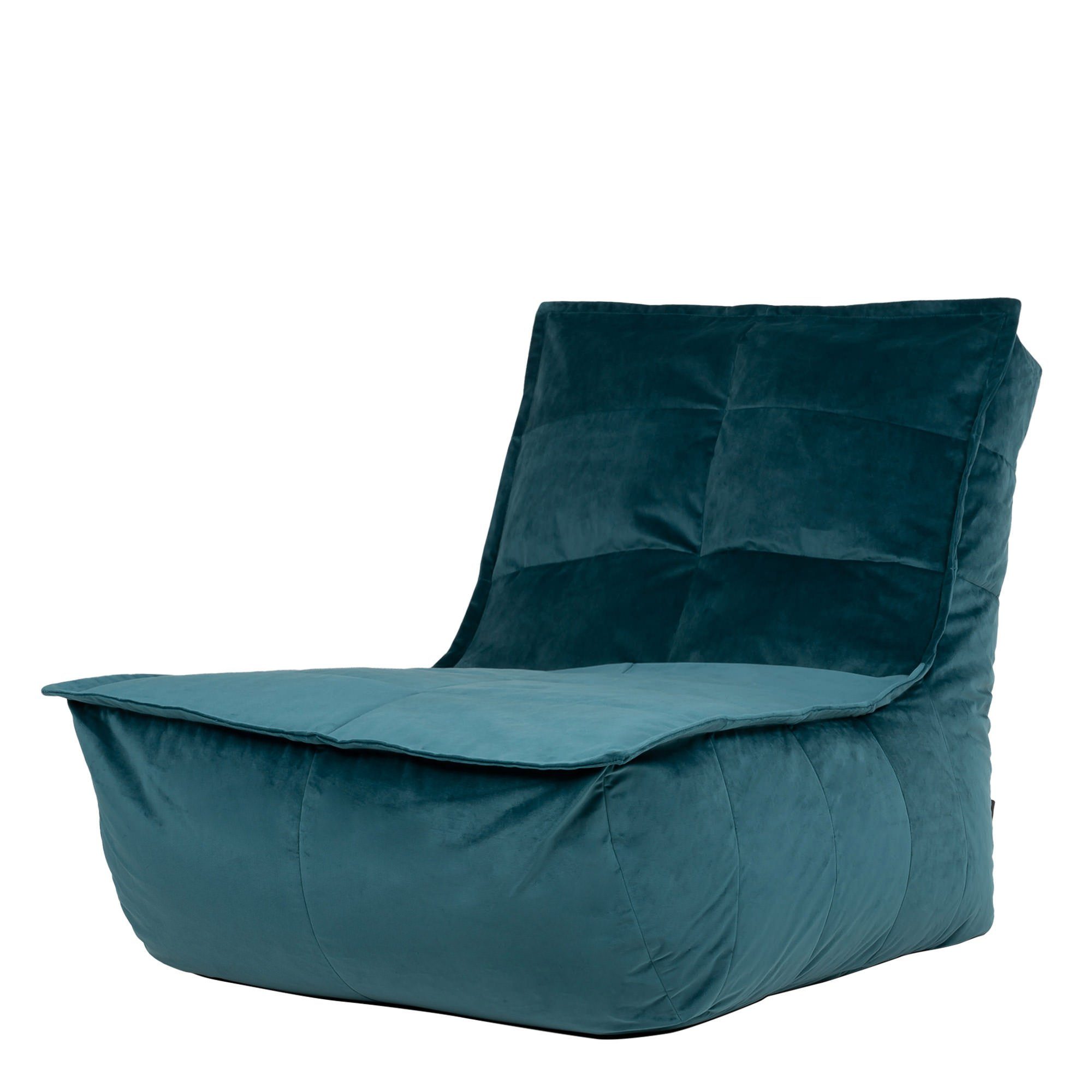Sitzsack-Liege aus Sitzsack blaugrün Plüschsamt icon „Dolce“