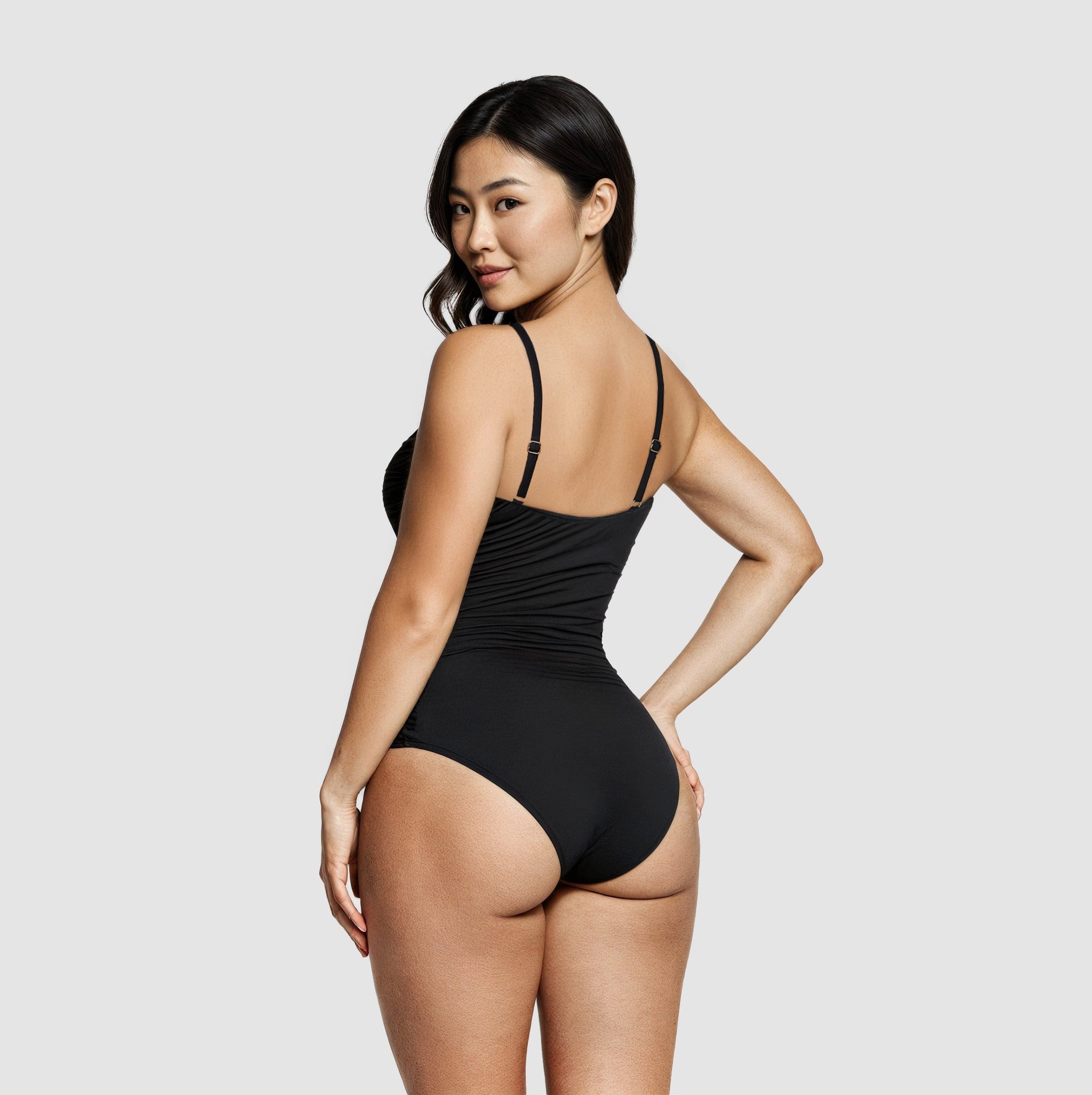 Creamy Fabrics Badeanzug Shaping - Badeanzug mit Raffung-Schwarz-M günstig online kaufen