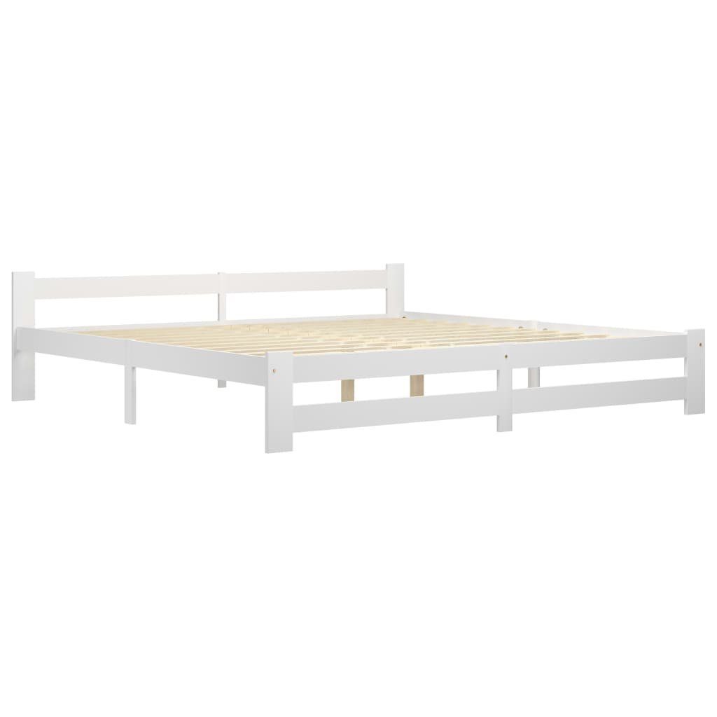 furnicato Bettgestell Massivholzbett Weiß Kiefer 200x200 günstig online kaufen