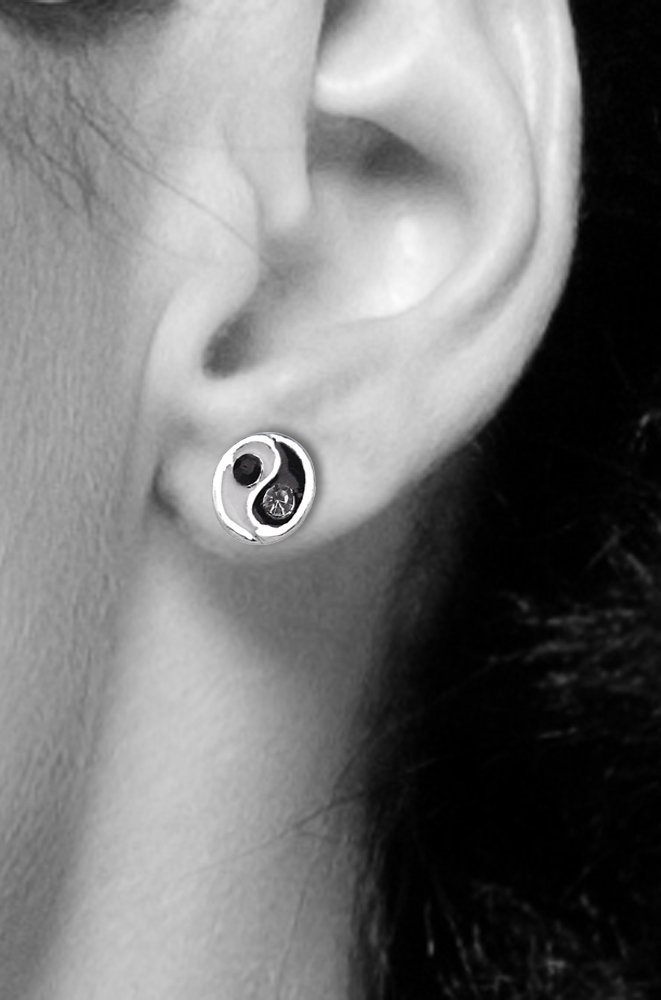 LUISIA® Paar Ohrstecker "Ohrringe Yin Yang mit Kristall von Swarovski®" (2- günstig online kaufen