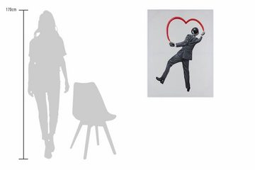 KUNSTLOFT Gemälde Banksy's Man in Love 75x100 cm, Leinwandbild 100% HANDGEMALT Wandbild Wohnzimmer