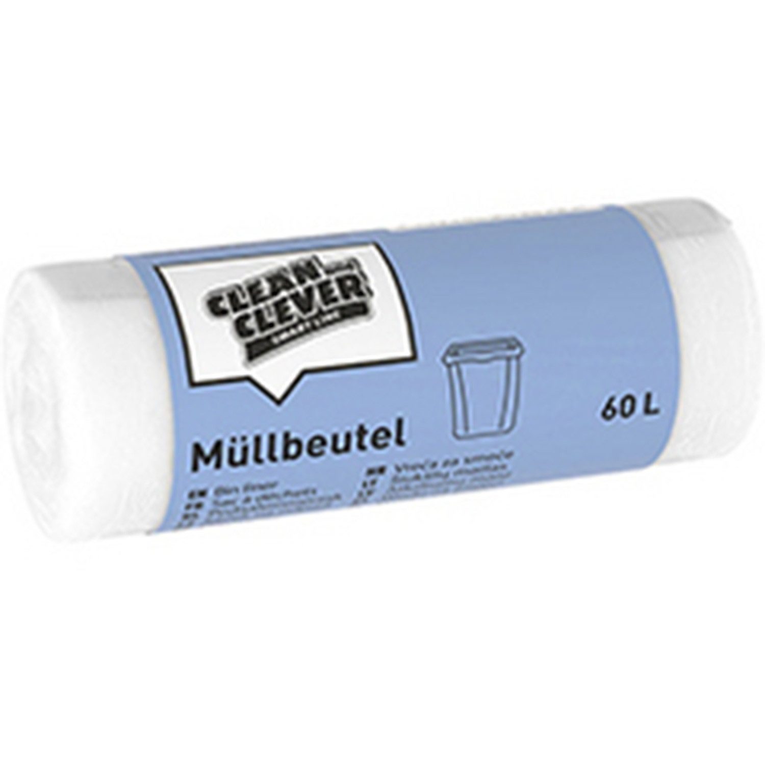 varivendo Müllbeutel 250 Müllbeutel Smart Line Clean and Clever 60l weiß SMA 73, Müllbeutel Polybeutel Müllsack Polysack Sammelkorb Abfallsack Abfallbe