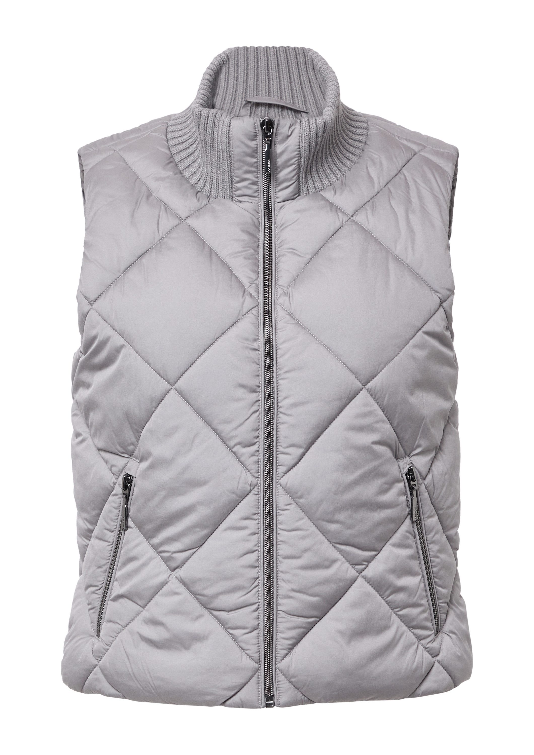 comma Outdoorjacke Outdoor-Weste Kurze Steppweste mit Ripp-Stehkragen