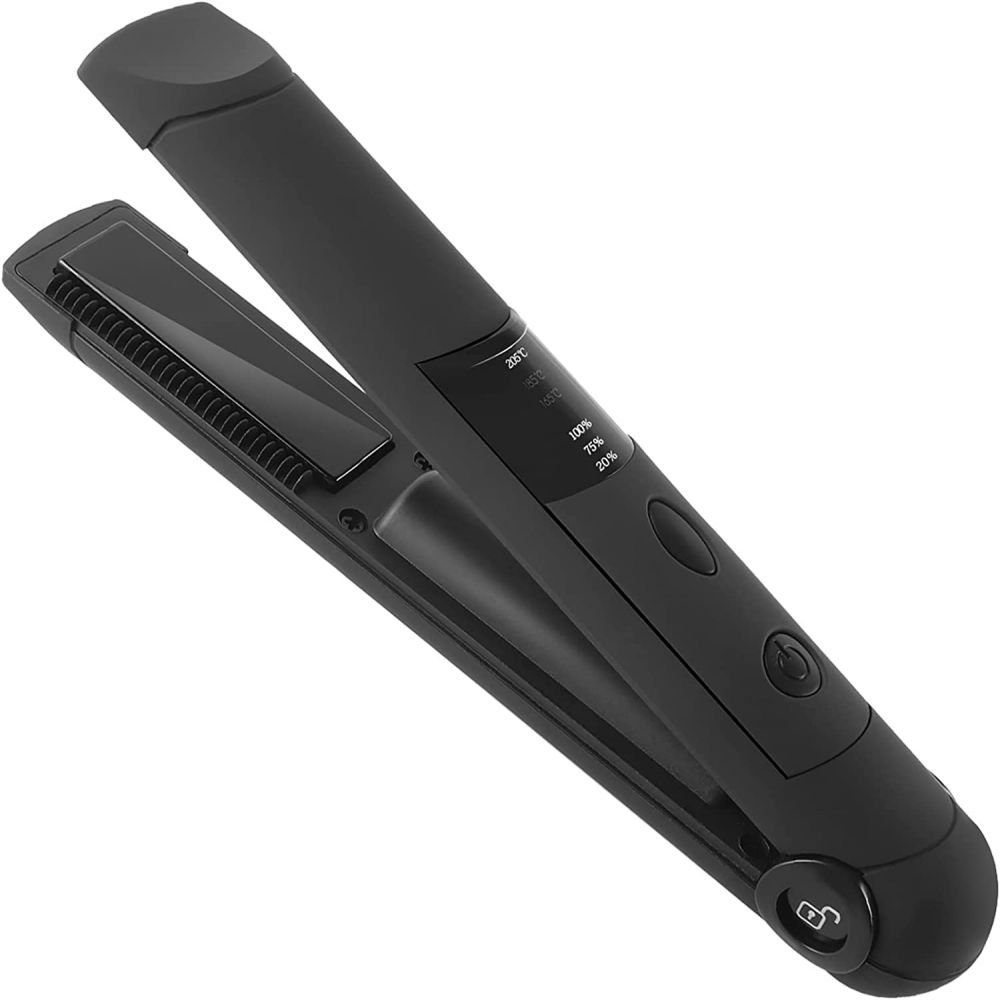 GelldG Glätteisen Glätteisen und Lockenstab 2 in 1 USB Wiederaufladbare Glätteisen schwarz