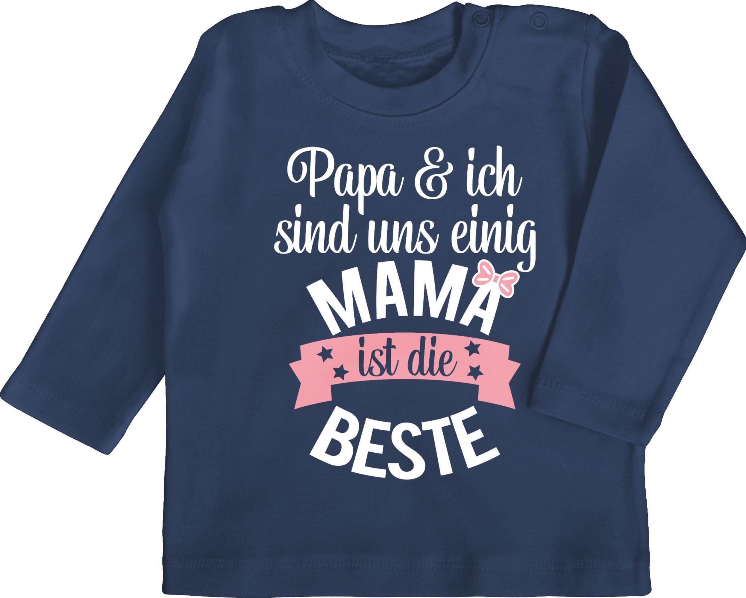Shirtracer T-Shirt Mama ist die beste I Weltbeste Mutti Muttertagsgeschenk 2 Navy Blau