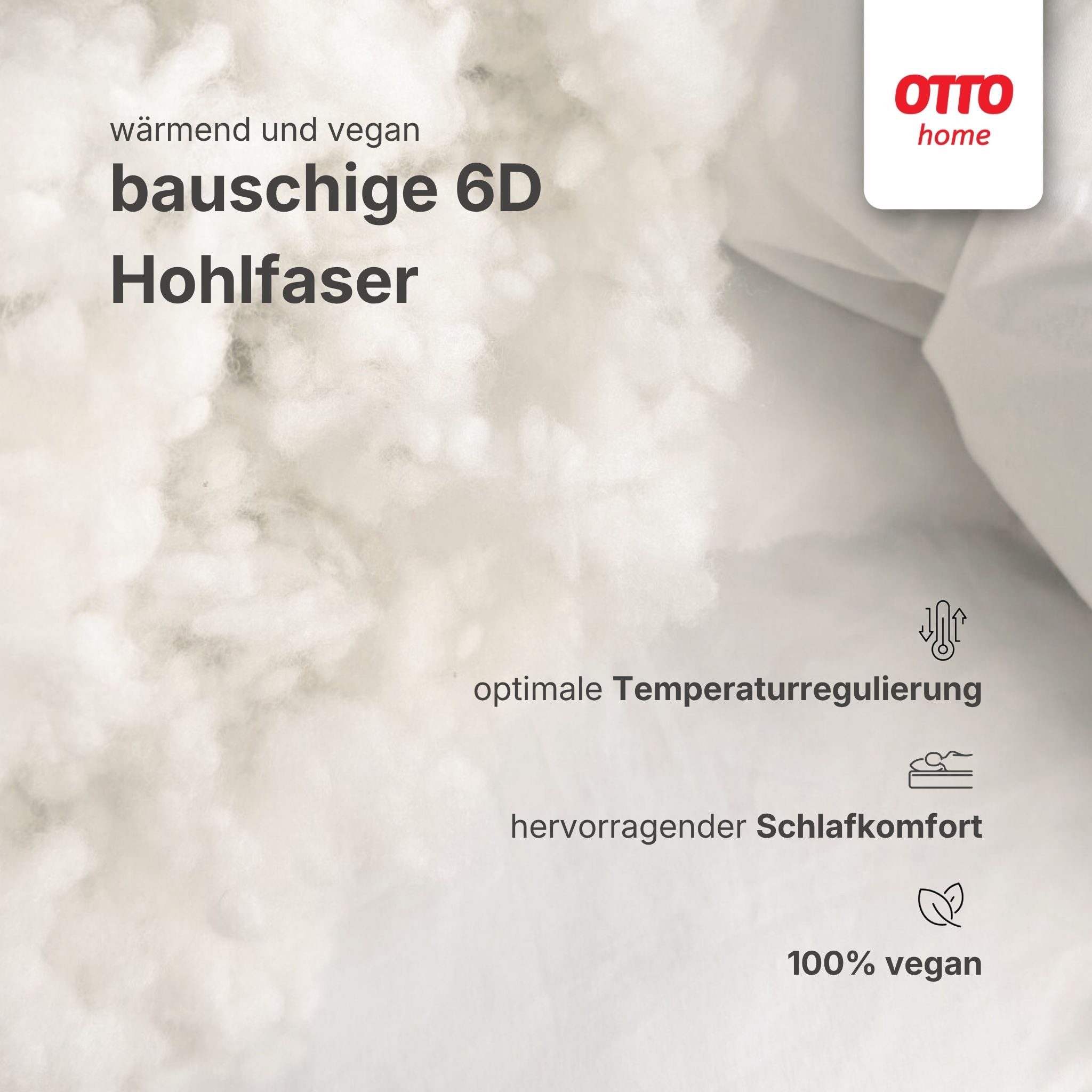 OTTO home Microfaserbettdecke Baca, Bettdecke 135x200 cm, 155x220 cm und weitere Größen, Füllung: aus hochwertiger 6D-Hohlfaser, Bezug: Polyester, Bettdecken, Sommer, Winter, 4-Jahreszeiten, Decke