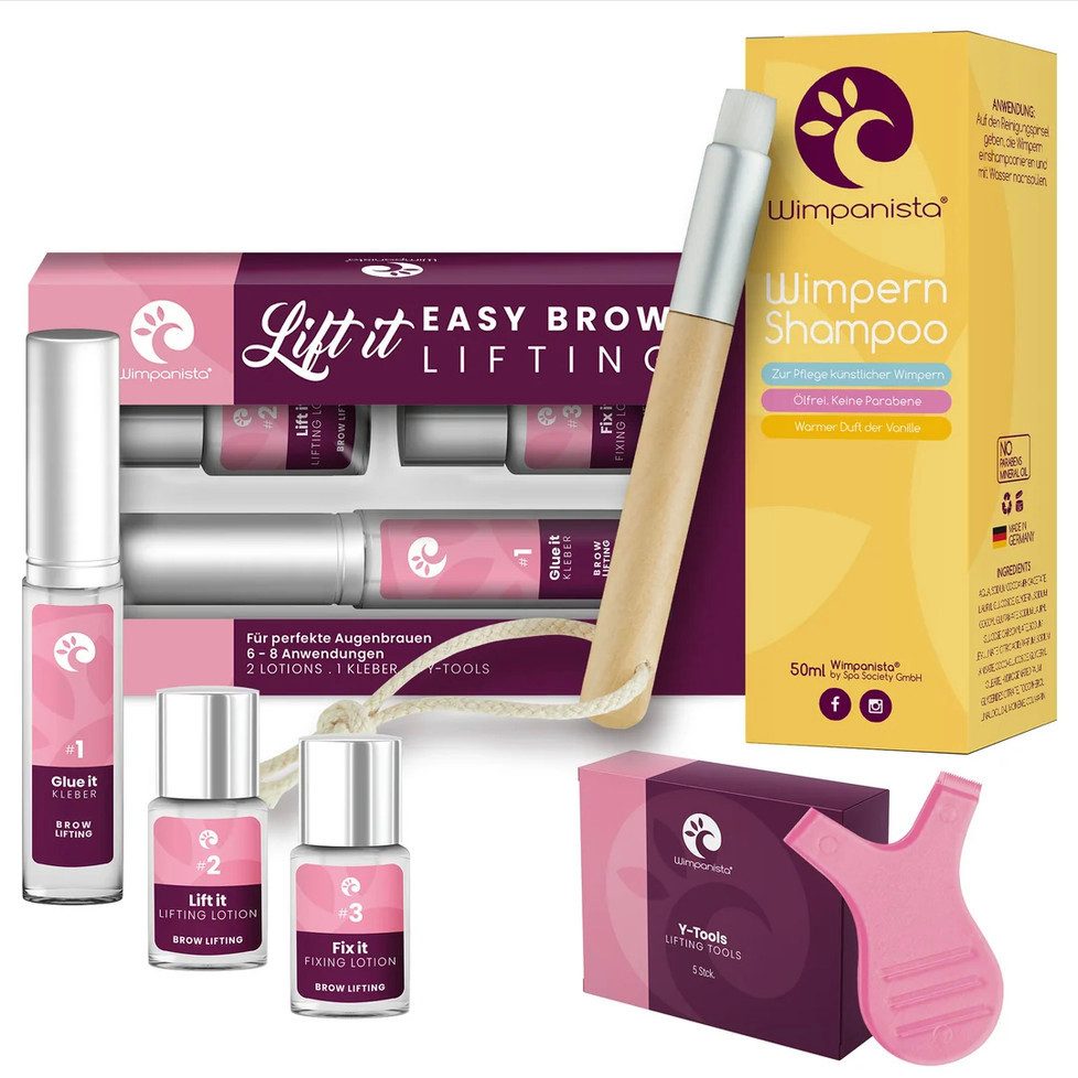 Wimpanista Augenbrauen-Kosmetika Augenbrauen Lifting Set 'Lift It' PLUS - Für Zuhause & Studio, 1-tlg.