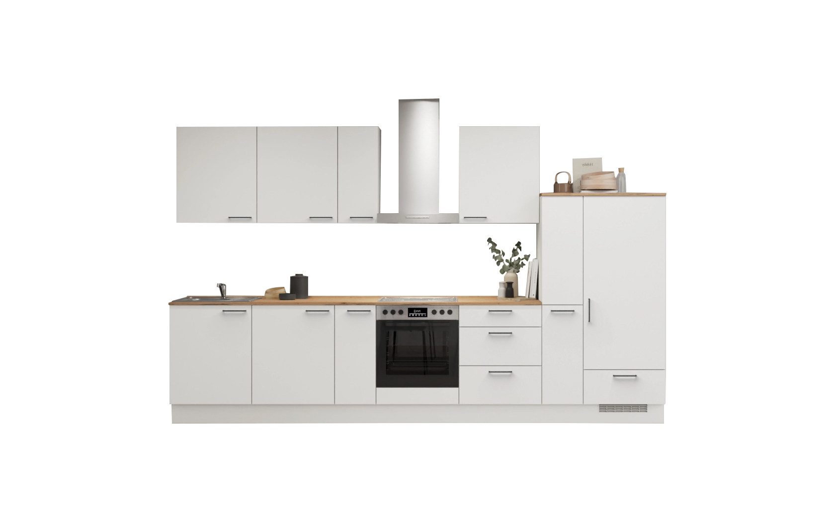 nobilia® Küchenzeile Signe, individuell anpassbar, gratis Küchenplanung mit Profis, (Breite 330 cm), vormontiert, wahlw. mit E-Geräten, inkl. Lieferung