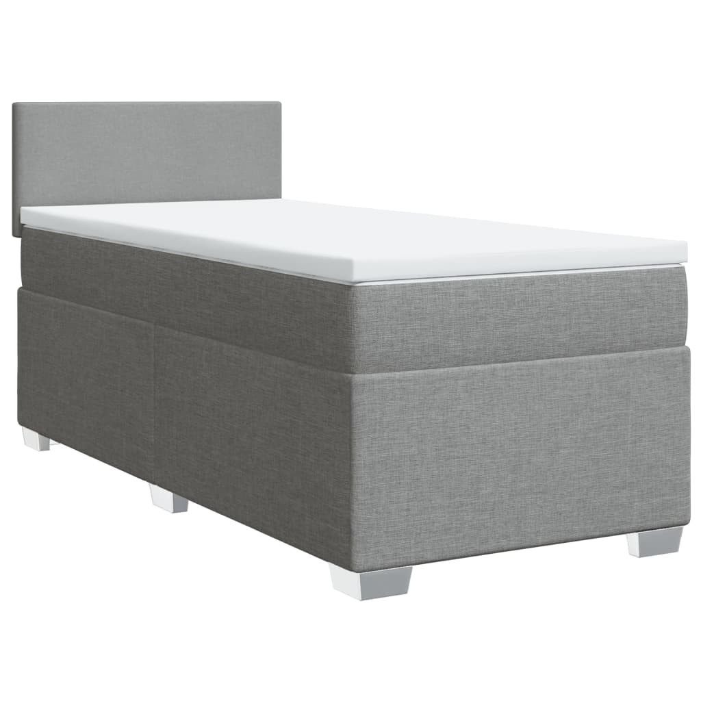 vidaXL Bett Boxspringbett mit Matratze Hellgrau günstig online kaufen