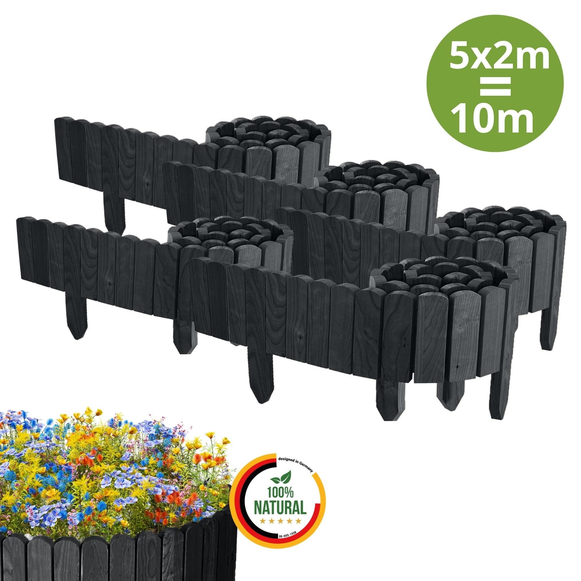 Floranica Palisade Beeteinfassung Beetumrandung Flexibler Holzzaun günstig online kaufen