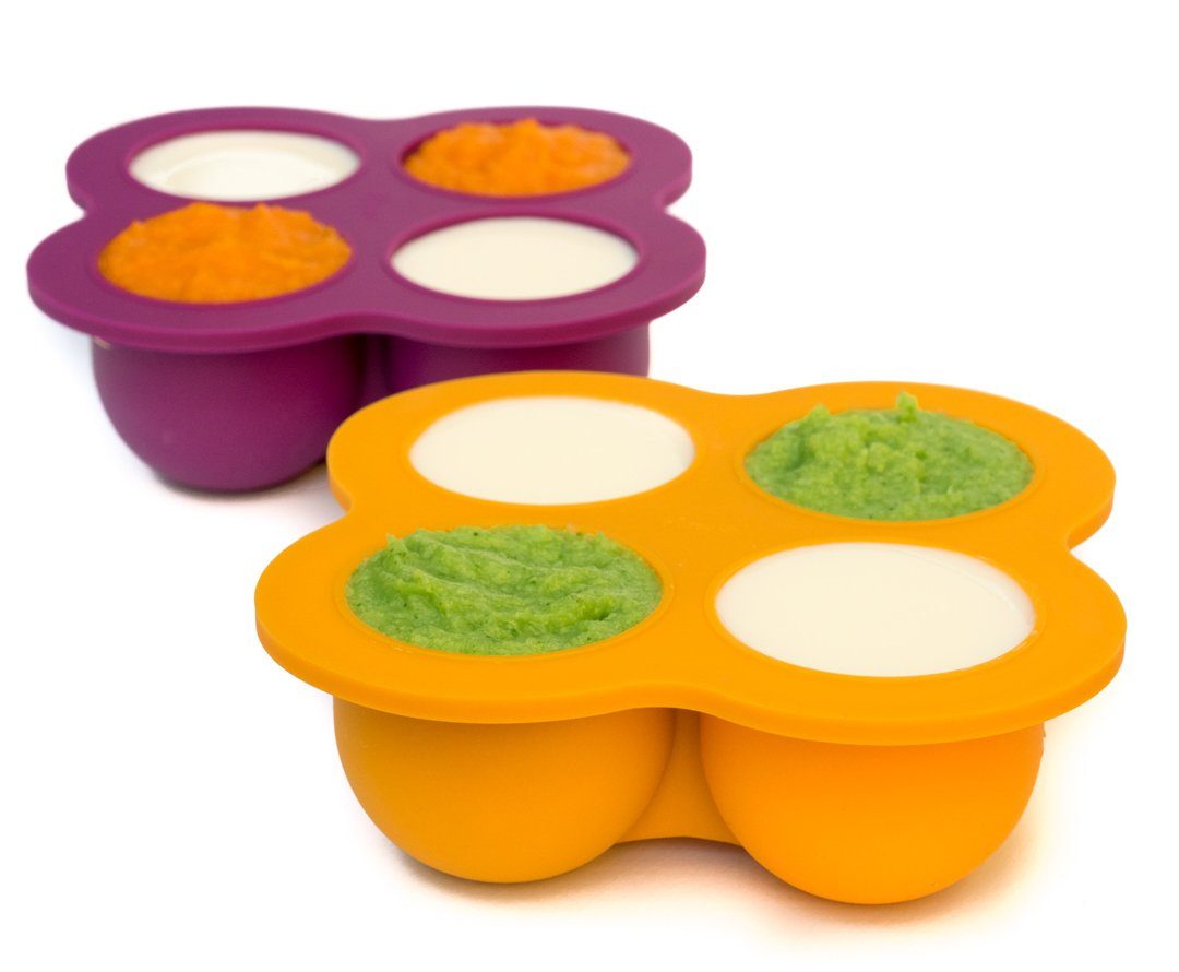 Babybrei, mit Beere/Orange 2er Silikon BPA-frei, – Set Eiswürfelform z.b. Einfrieren, Eiswürfelform Deckel, Gefrierform, Gewürze divata FRIERies Nahrung
