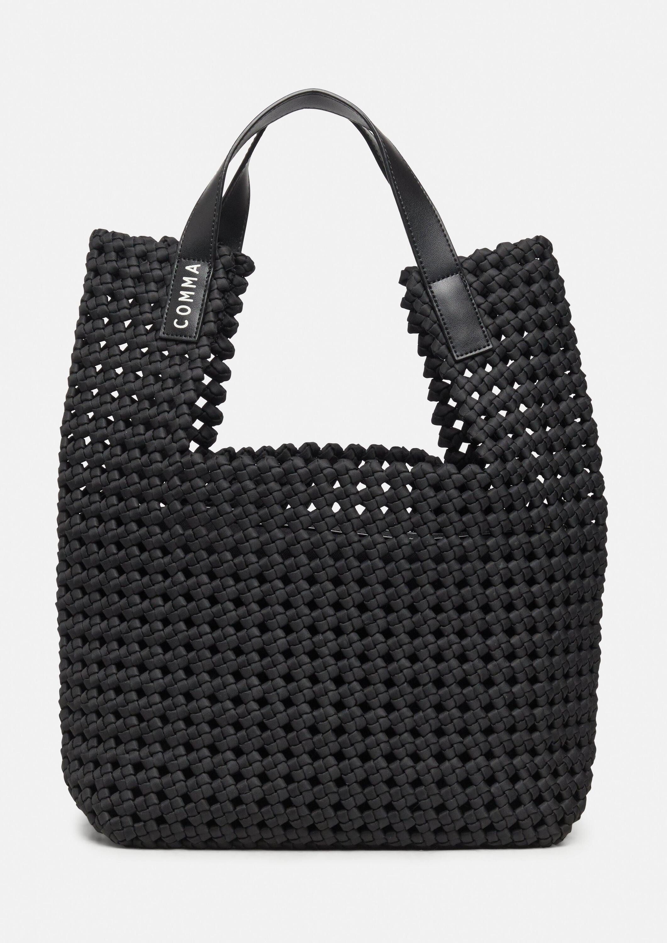 comma Handtasche Tasche, Moderne Flecht-Tasche mit Netzoptik