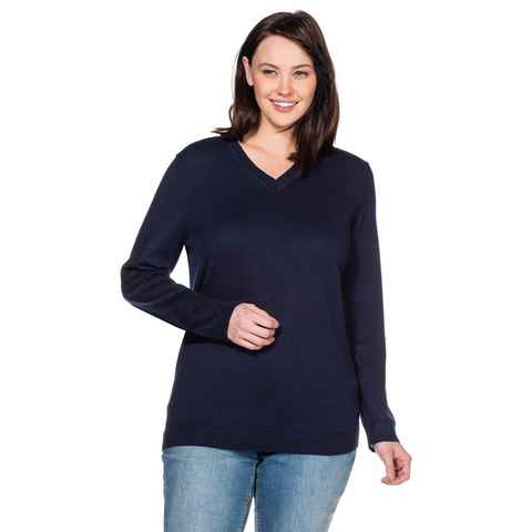 Sheego V-Ausschnitt-Pullover Große Größen aus Feinstrick