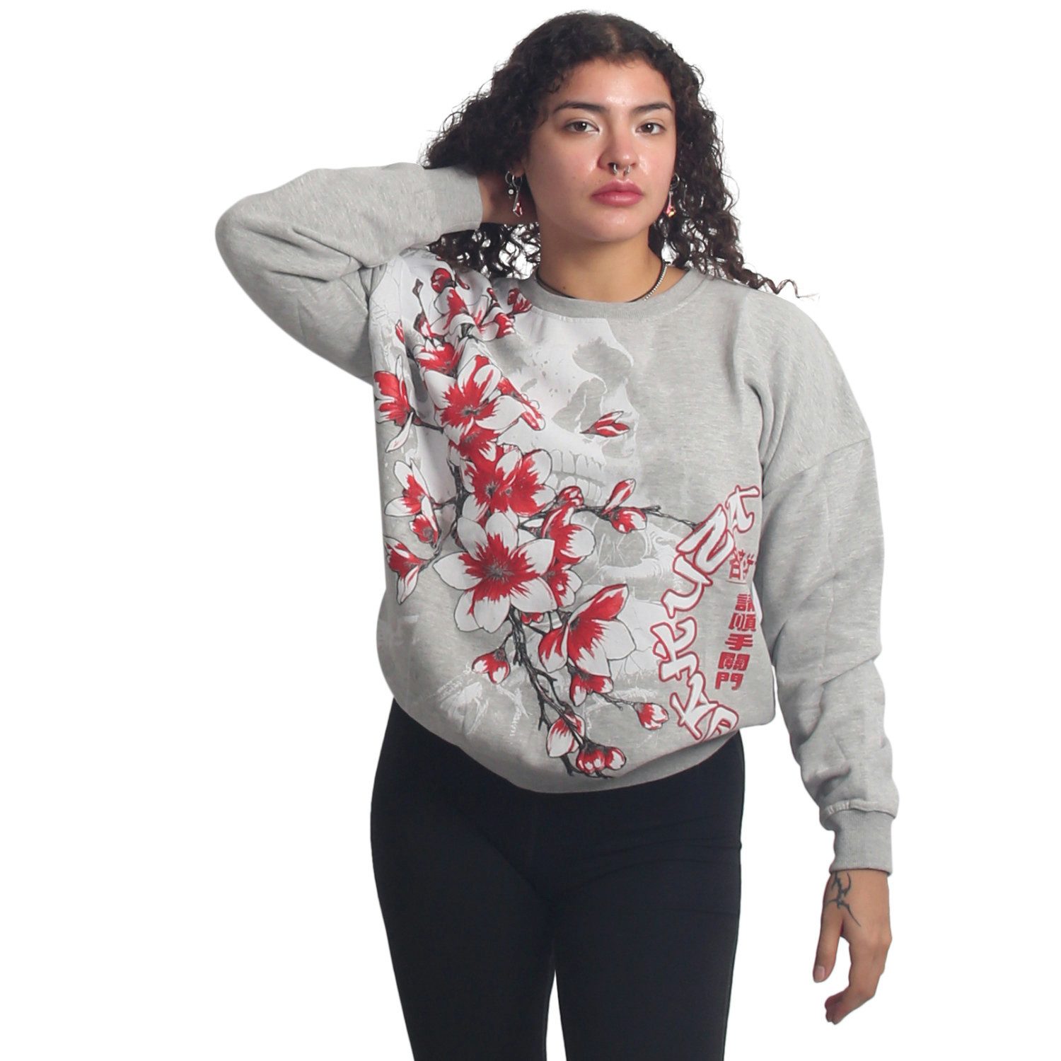 YAKUZA Sweatshirt Hanami im Oversized Look