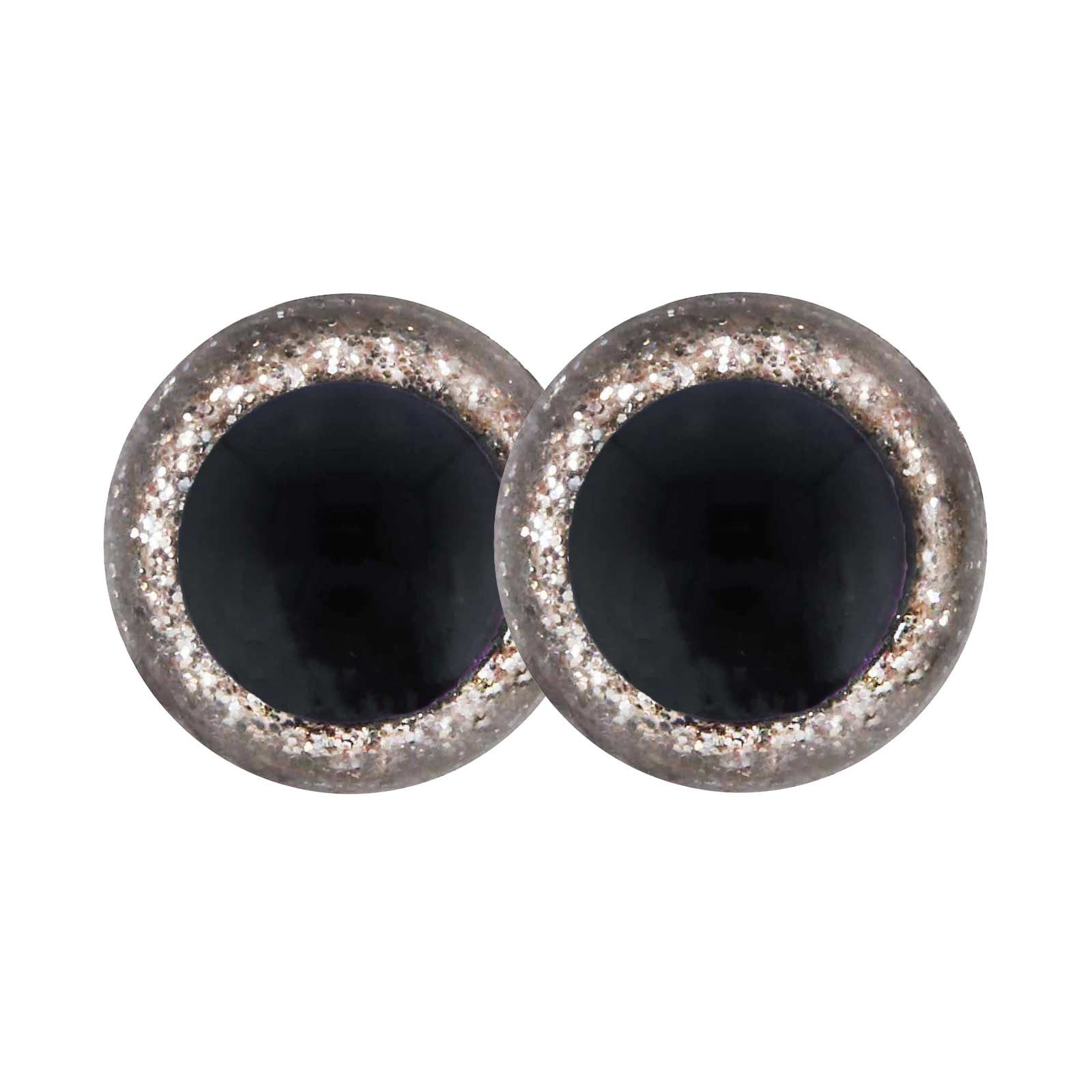 maDDma Puppen Accessoires-Set AA Glitzeraugen 1 Paar 15mm hohe Kuppel, silber