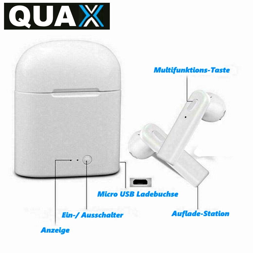 MAVURA QUAX Iphone Ear Universal weiß) Kopfhörer LG Headset Samsung Huawei Kopfhörer (Kopfhörer, Bluetooth In - In-Ear-Kopfhörer für wireless HTC Wireless