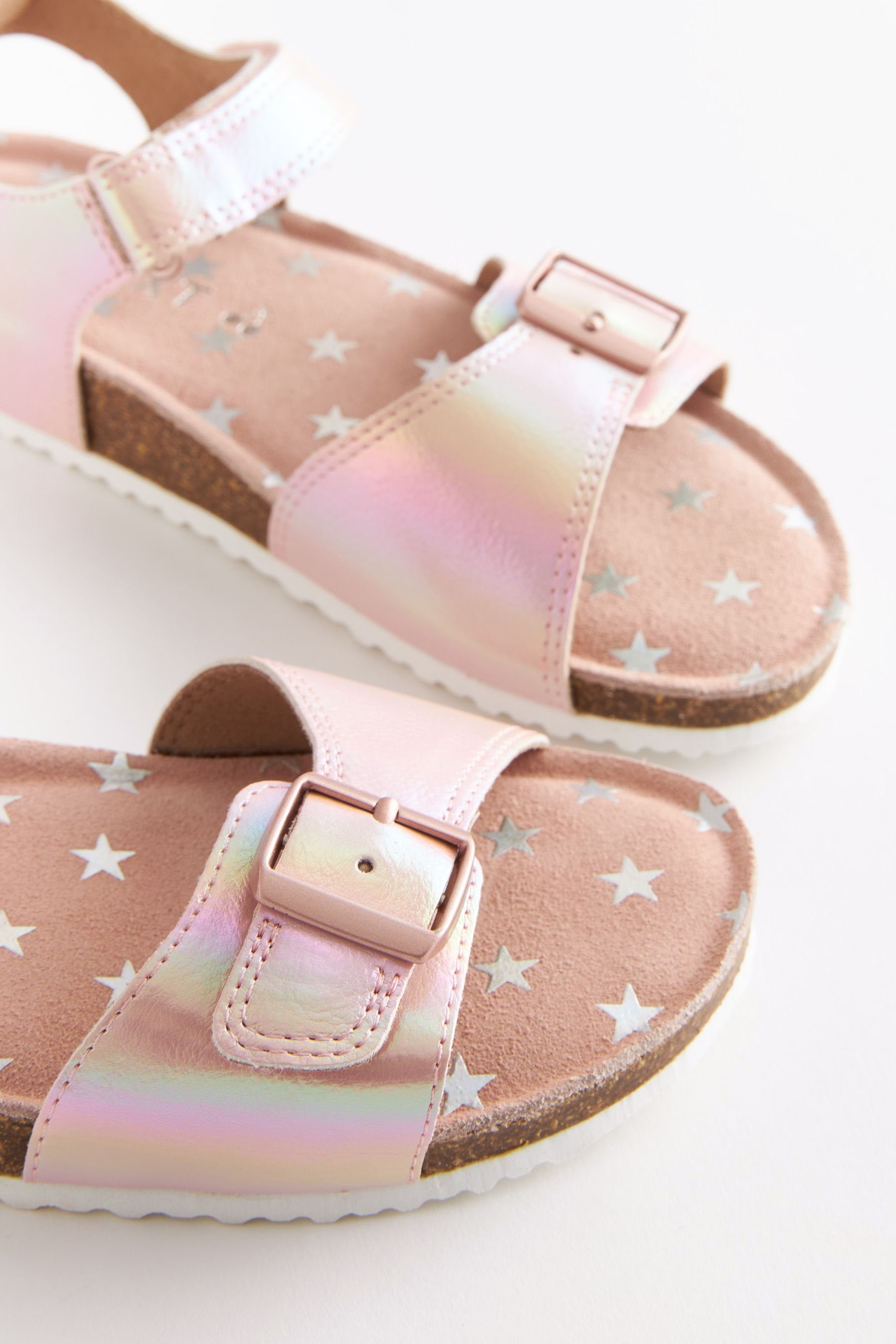 Sandale Sandalen Korksohle mit Pink Next Rainbow Shimmer (1-tlg)