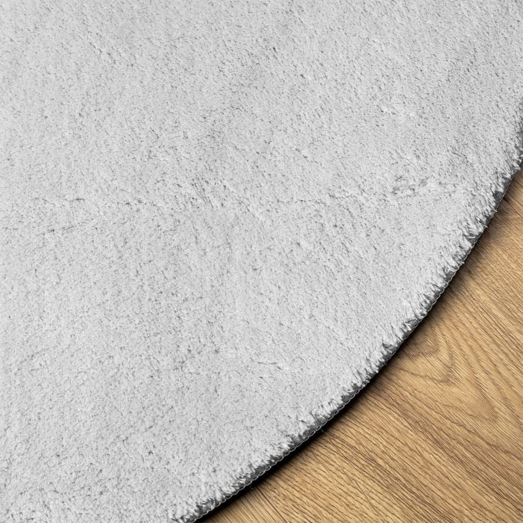 vidaXL Teppich Teppich HUARTE Kurzflor Weich und Waschbar Grau Ø 80 cm, Runde, Höhe: 1.8 mm