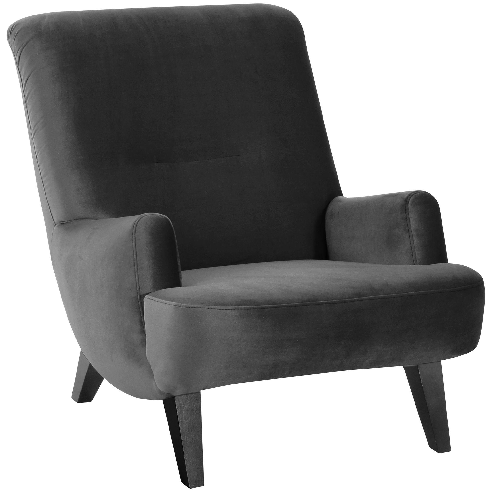 58 aufm (Sparpreis / schwarz Sitz Sessel Samtvelours Kajsa verarbeitet,bequemer Bezug Kessel Buche anthrazit inkl. Versand, lackiert Sessel hochwertig 1-St), Kostenlosem