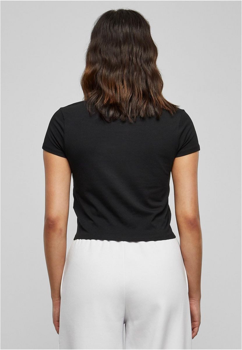 URBAN CLASSICS Rundhalsshirt Ladies Stretch Jersey Cropped Tee Damen T-Shirt – Bild 3 von 5