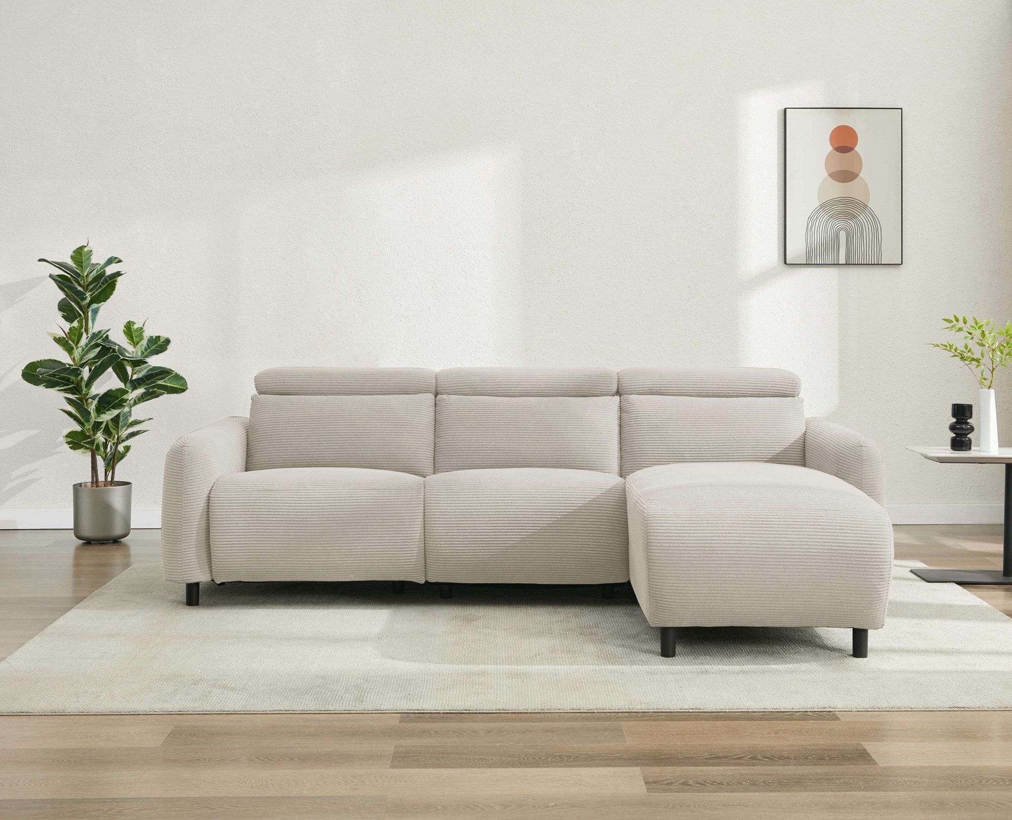Home affaire Ecksofa SKAANE in Cord, L-Form, 274 cm, manuelle u. elektrisch günstig online kaufen