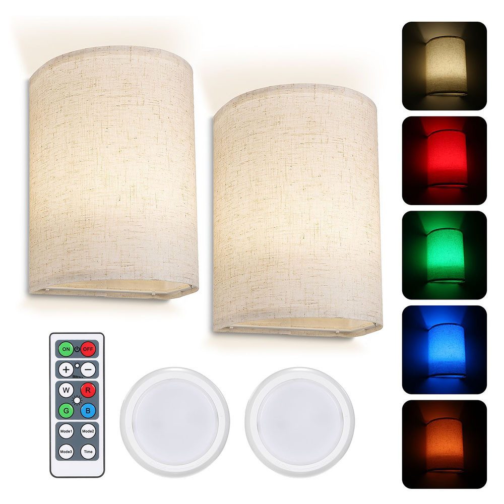 Jibenhome LED Wandleuchte 2 Stück RGBW Akku Wandlampe & Fernbedienung, Magn günstig online kaufen