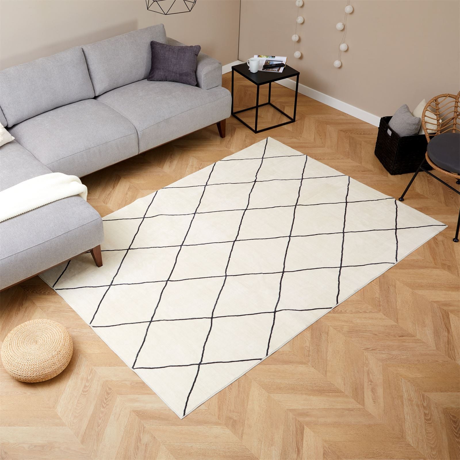 IDIMEX Teppich RHOMB, Wohnzimmerteppich 160x230cm waschbar günstig online kaufen