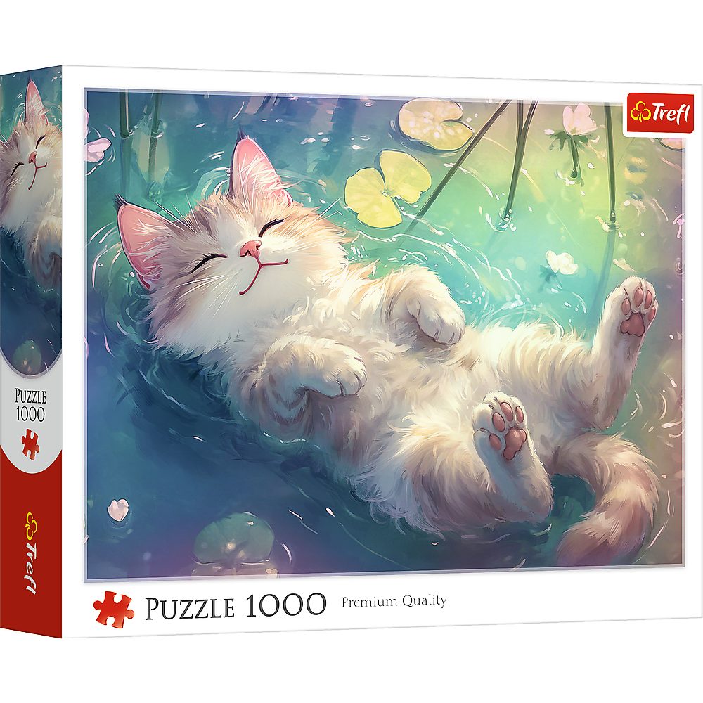 Trefl Puzzle Trefl, Perfekte Entspannung - Katze, 1000 Teile Puzzle, 1000 Puzzleteile