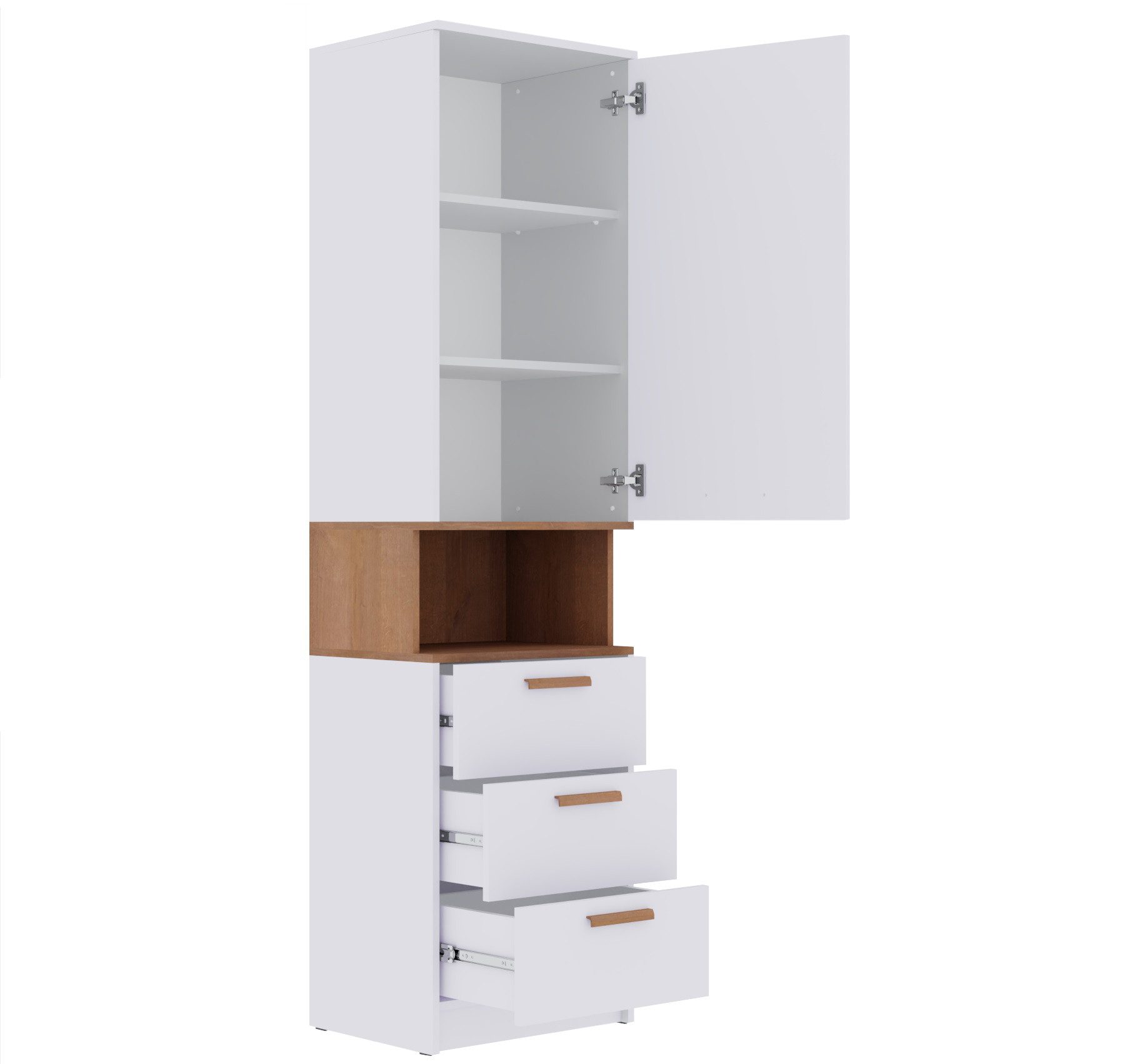Marmex Möbel Jugendzimmer-Set Grant Set 12N Regal mit Schubladen Echschrank viel Stauraum, (4-tlg., Regal+Verlängerung, Eckschrank+Verlängerung), Soft-Close-Tür – Bild 3 von 5