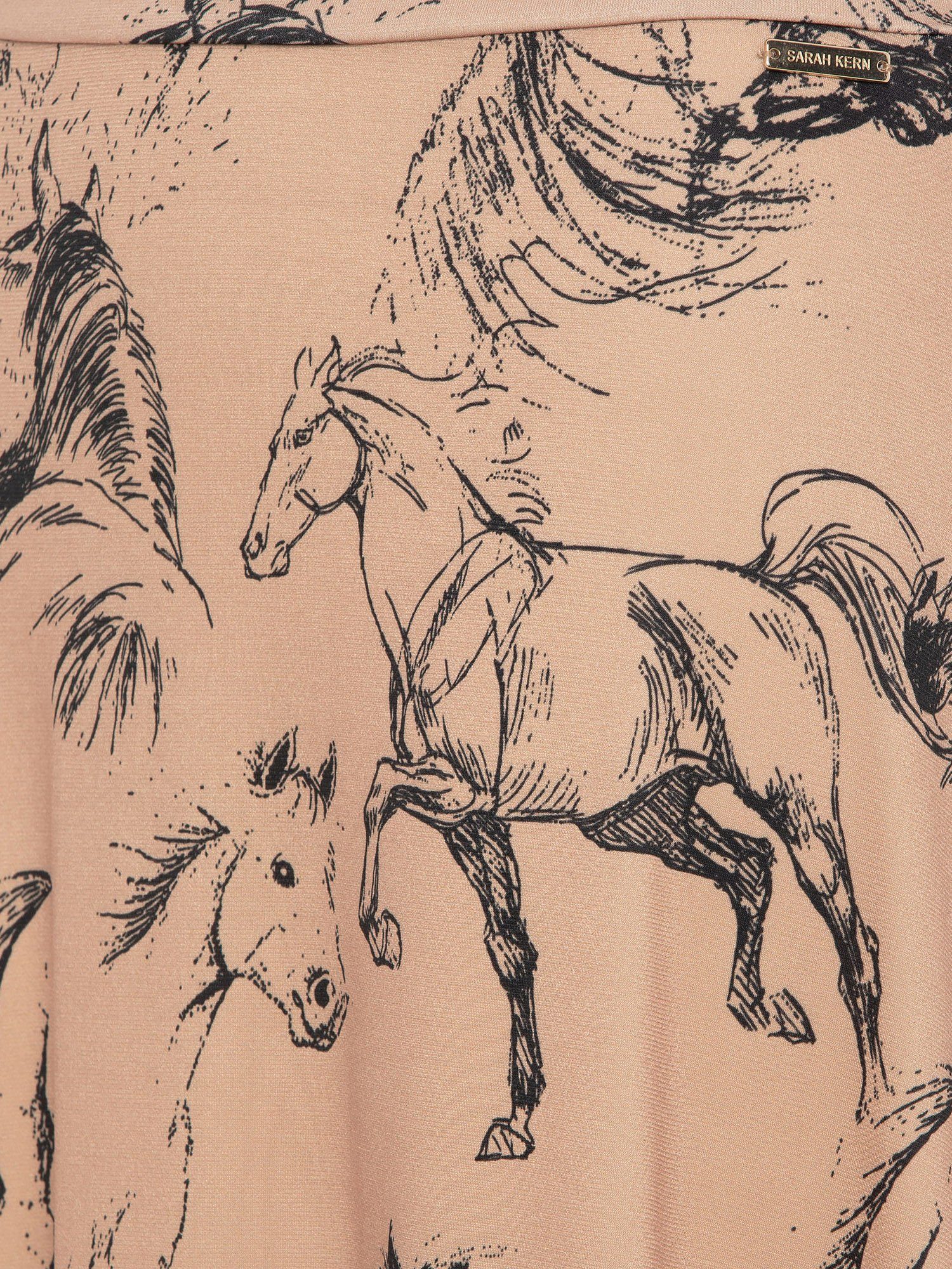 Sarah Kern Plisseerock Bahnenrock figurumspielend mit Pferdedruck