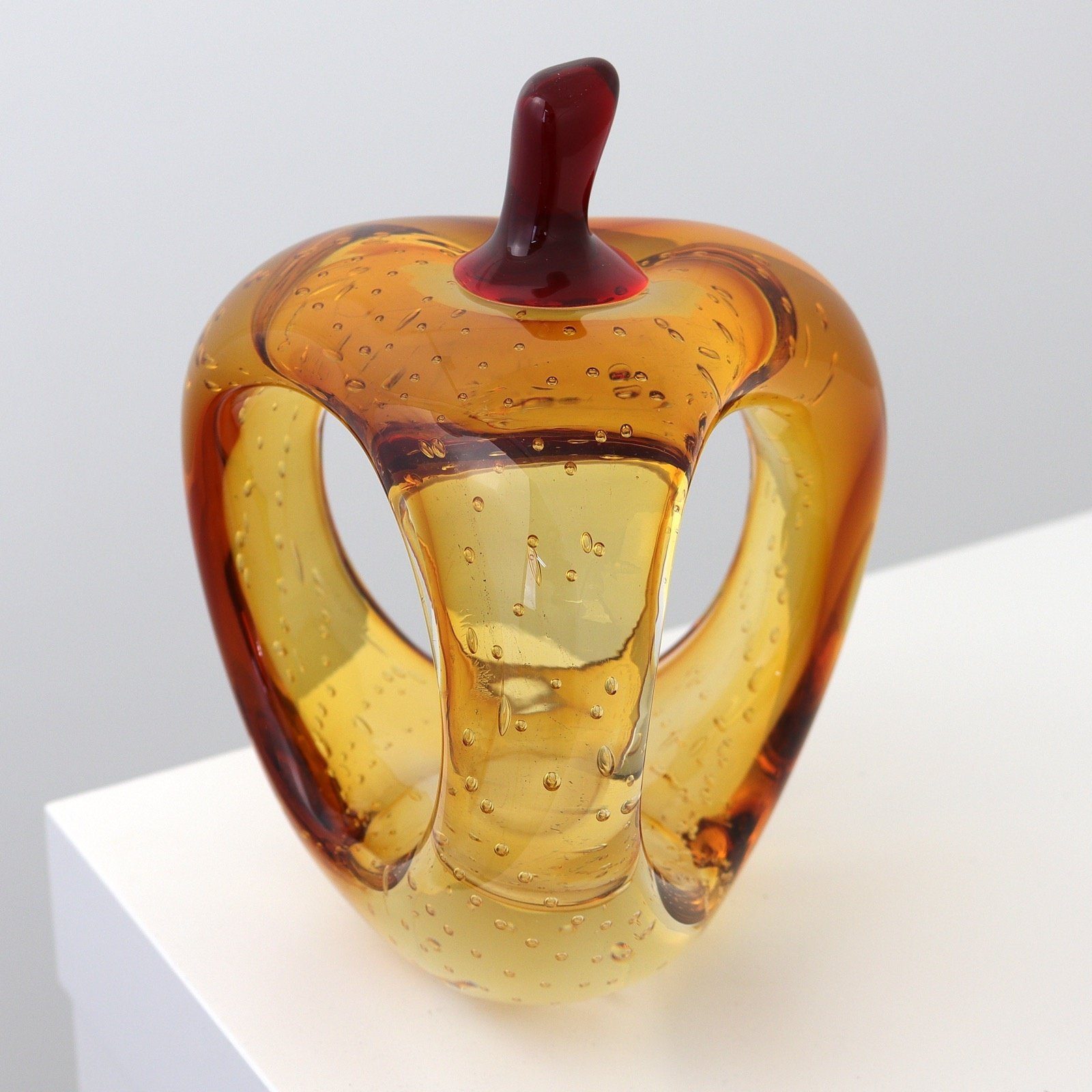 Aubaho modern Dekofigur abstrak Figur Glas Frucht Birne Skulptur Glasfigur Glasskulptur