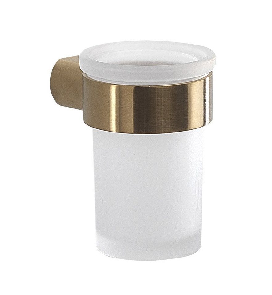 Gedy Zahnputzbecher PIRENEI Becher, Milchglas, Gold matt, Gedy-PI1088