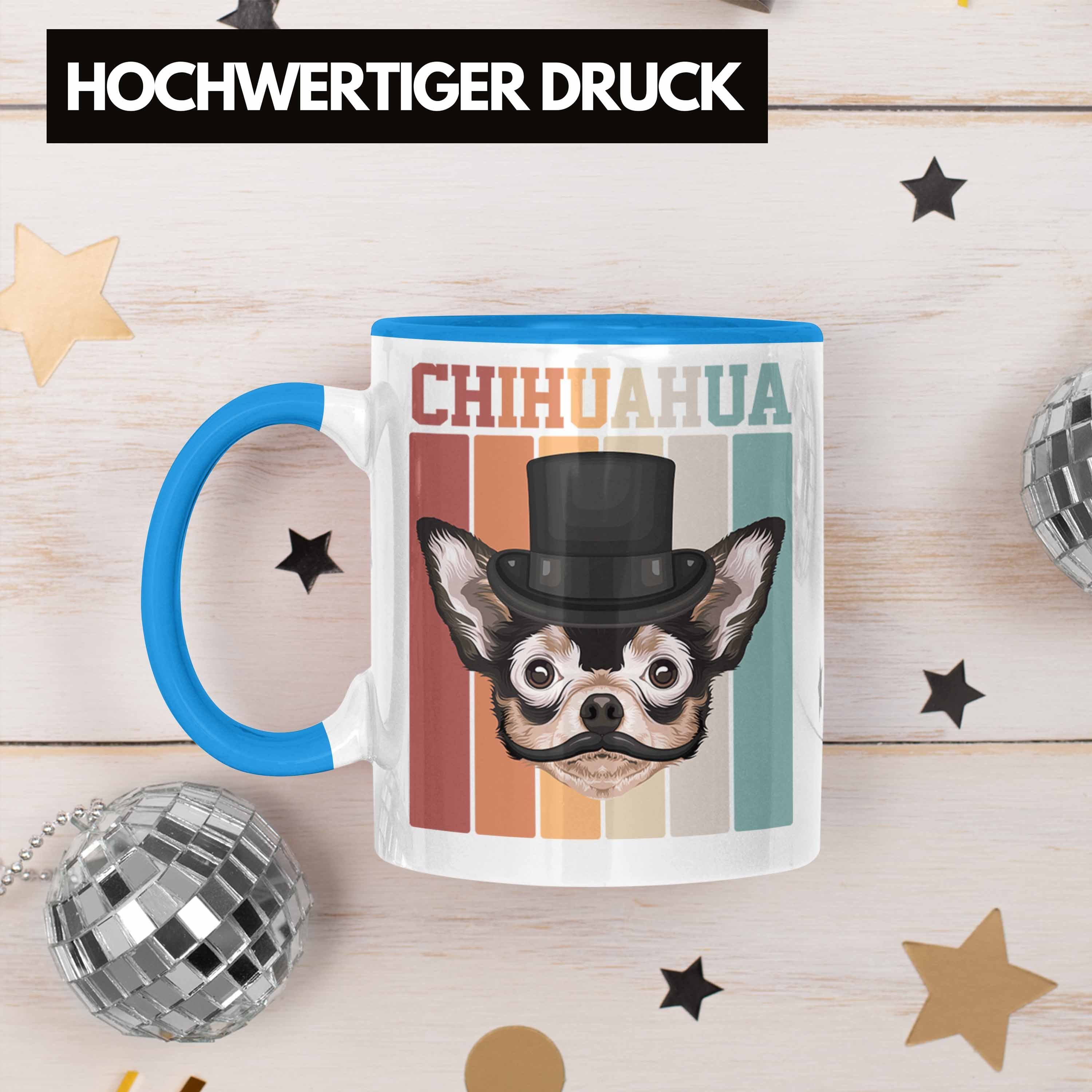 V Geschenk Retro Lustiger Blau Trendation Geschenkidee Tasse Chihuahua Spruch Besitzer Tasse